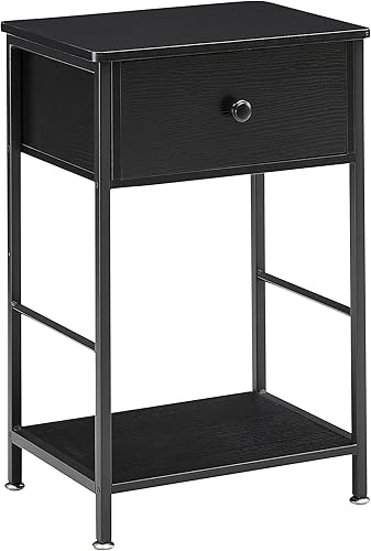 Amyove Mesita de noche con cajón y estante, mesa auxiliar de madera junto a la mesa, mesitas de noche para dormitorio, sala de estar, dormitorio disponible en Yaxa Colombia