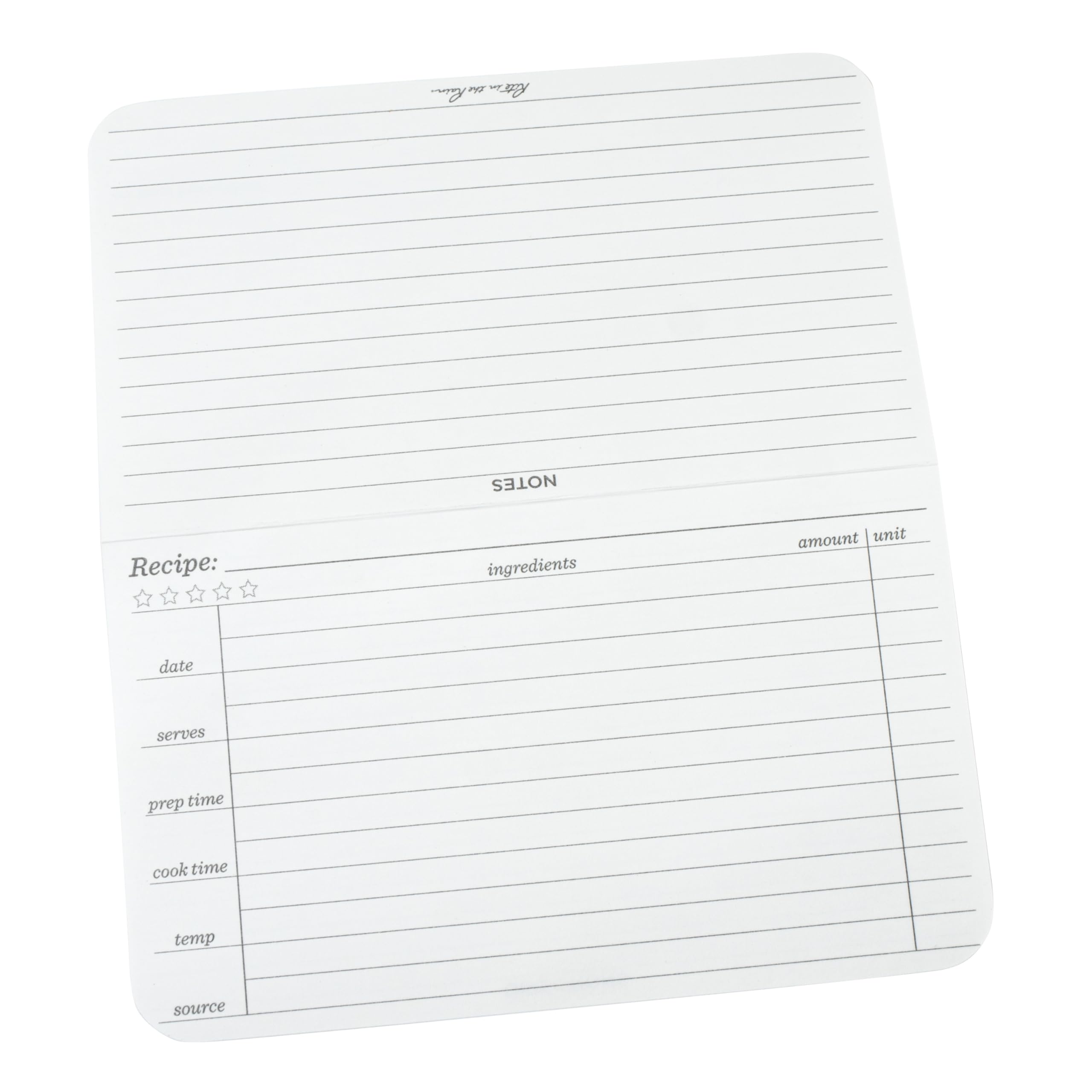 Rite In The Rain Weatherproof Recipe Cards, 6" x 5", 2-Sided, 100# Card-stock Paper, 50 Pack (No. RC35), White