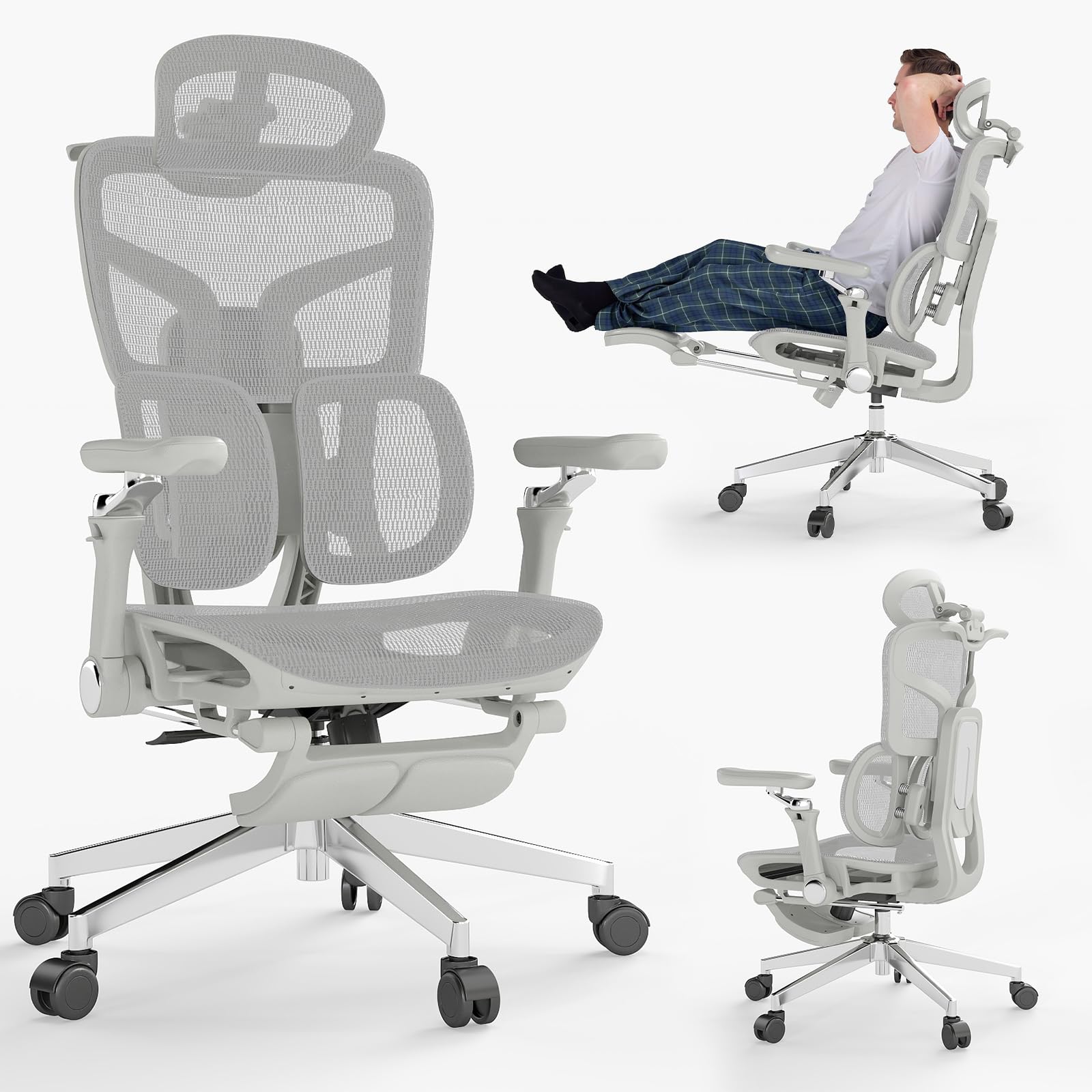 MOJAY Ergonomic Office Chair in Grey