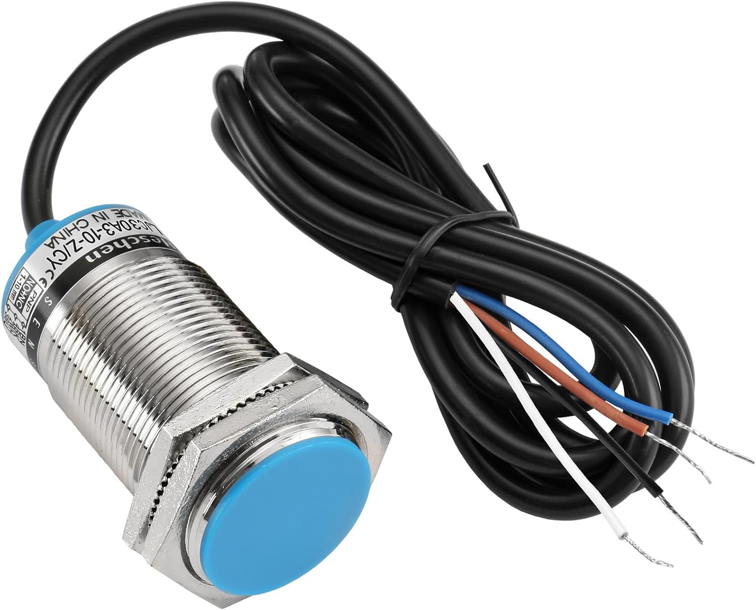 Heschen M30 Capacitive Proximity Sensor Switch, Shield Type, LJC30A3-10-Z/CY, Detection 1-10mm, 10-30VDC 200mA, PNP NO+NC, 4 Wire