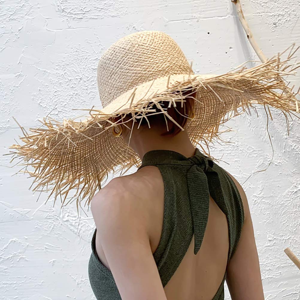 Cappello Donna Estivo Cappello Di Paglia Raffia Donna - Tesa Larga  Spiaggia, Pieghevole, Protezione UV, Viaggi E Vacanze Estate Cappello Donna  Paglia, image size:1002x1002