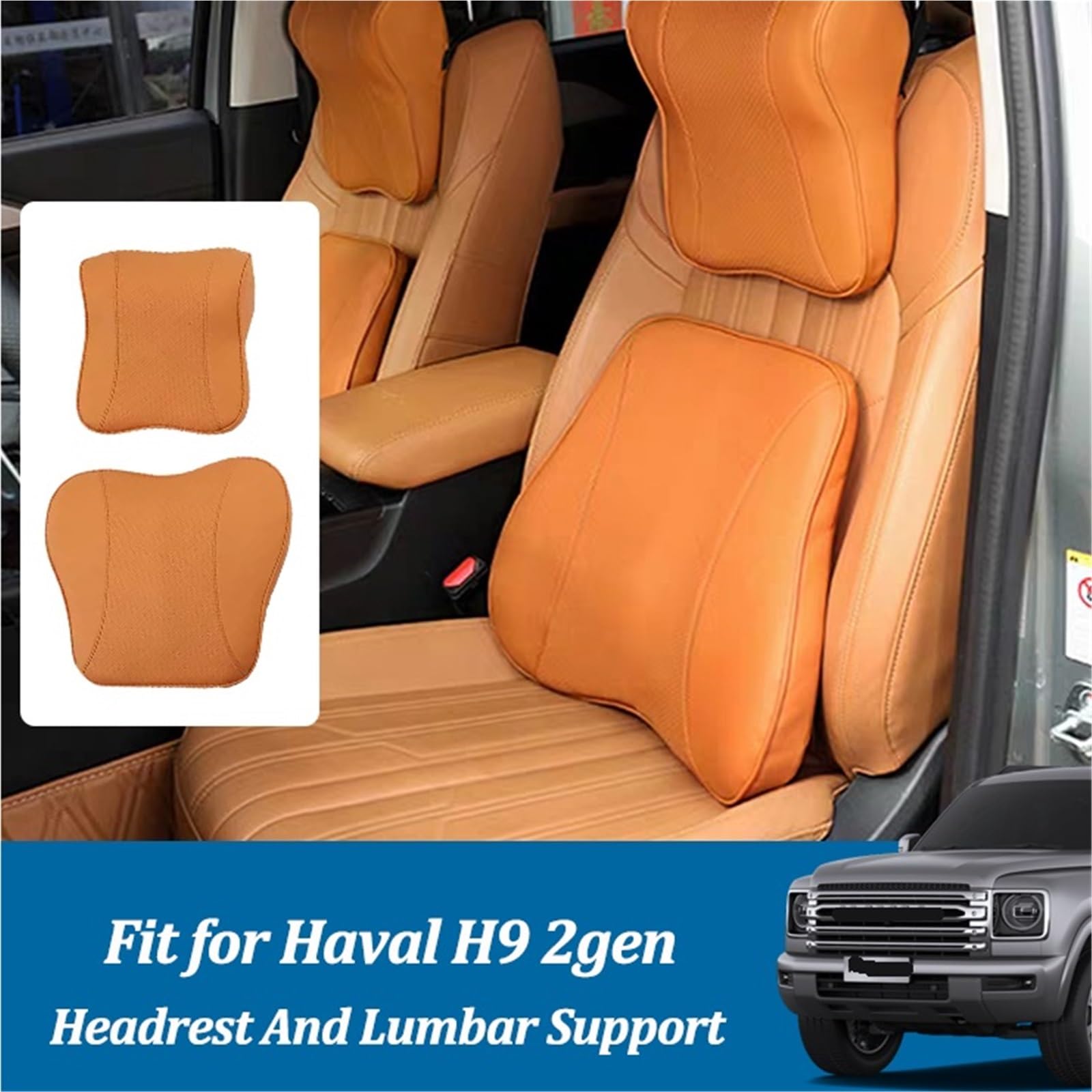Car Pillow Driving Seat Compatible con la almohada de reposacabezas del coche Haval H9, soporte para el cuello, cojín para la cabeza del asiento, accesorios.(C)