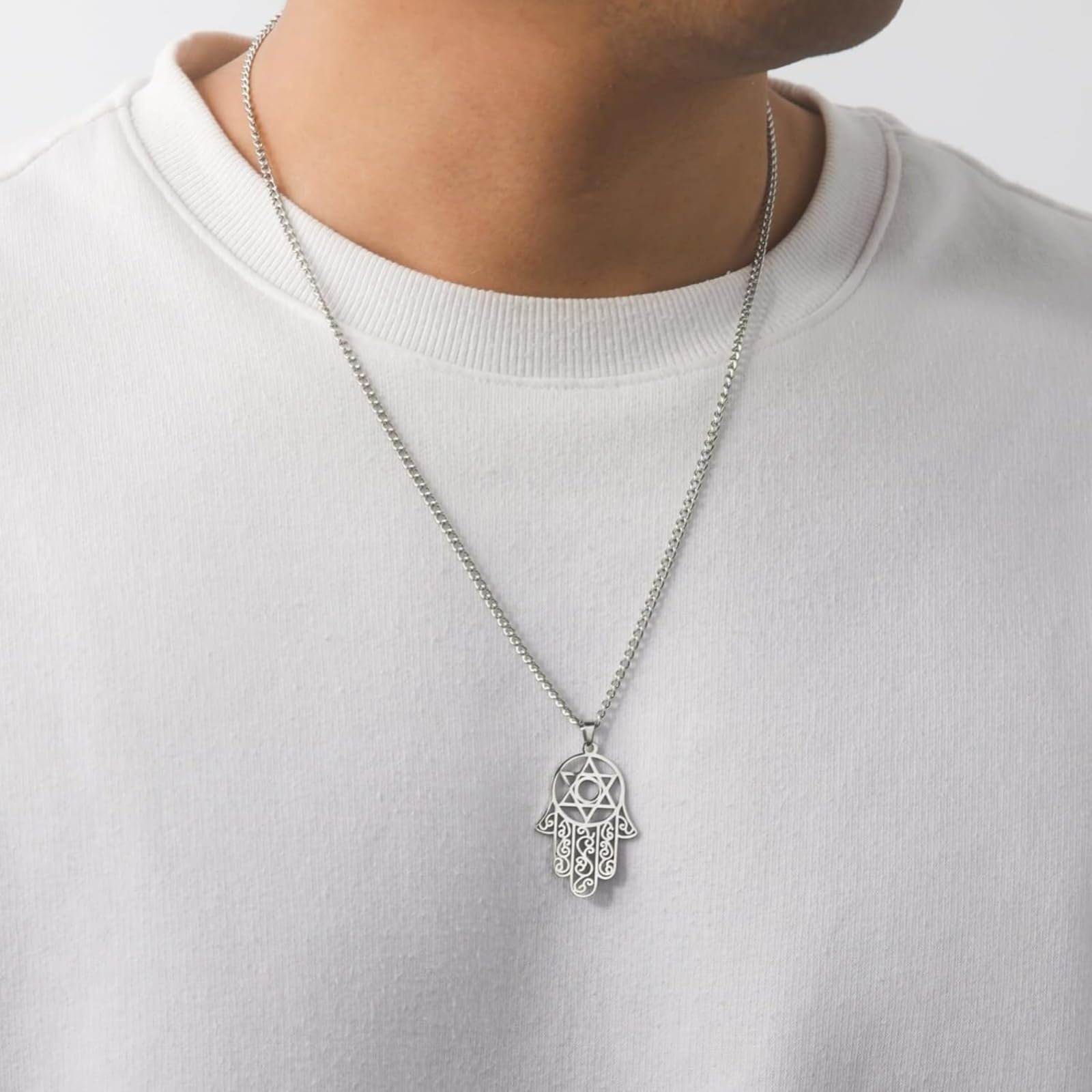 Vita Stella a Sei Punti Vintage Penderant Netro Retro Palm Star Collana Uomini e Donne Regalo Gioielli Artigianali Gli Amanti della Elegante Accessoria Bohémien per Ogni Occasione