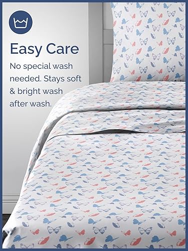 Miniatura 5 de Juego de sábanas de tamaño completo para niños con mariposas - Juego de sábanas de mariposas de 4 piezas - Ropa de cama con temática de insectos -