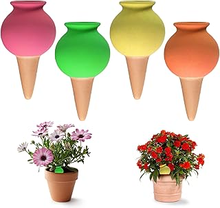 4 Piezas Riego automatico macetas, Regador de plantas, Diseño Esférico, Drena el Agua Automáticamente, Sin Preocuparse al Salir, Apto para Varias Macetas (1 Juego/400 Ml)