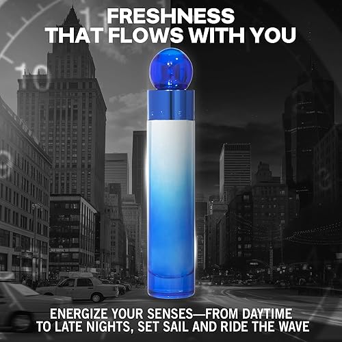 Miniatura 3 de Perry Ellis Eau De Toilette en espray para hombre, 360° Very Blue, Colonia para hombre, perfume de larga duración, EDT, fragancia con notas de