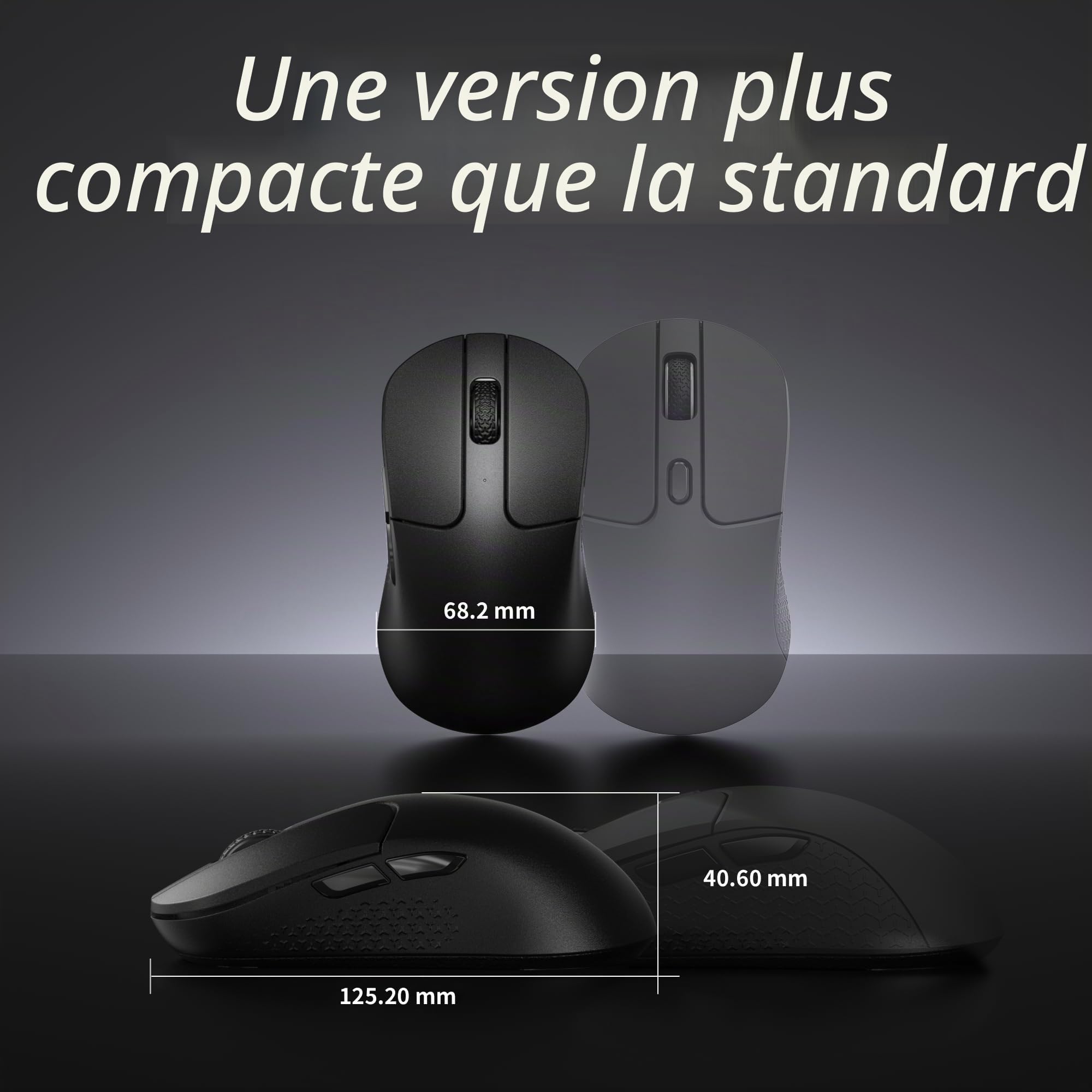 Keychron M3 Souris Optique sans Fil, 2.4GHz/Bluetooth 5.2/, 1000 Hz, Programmable avec Launcher, PixArt 3311, jusqu'à 12000 DPI/300 IPS, Léger et Ergonomique pour Windows, Mac et Linux - Noir
