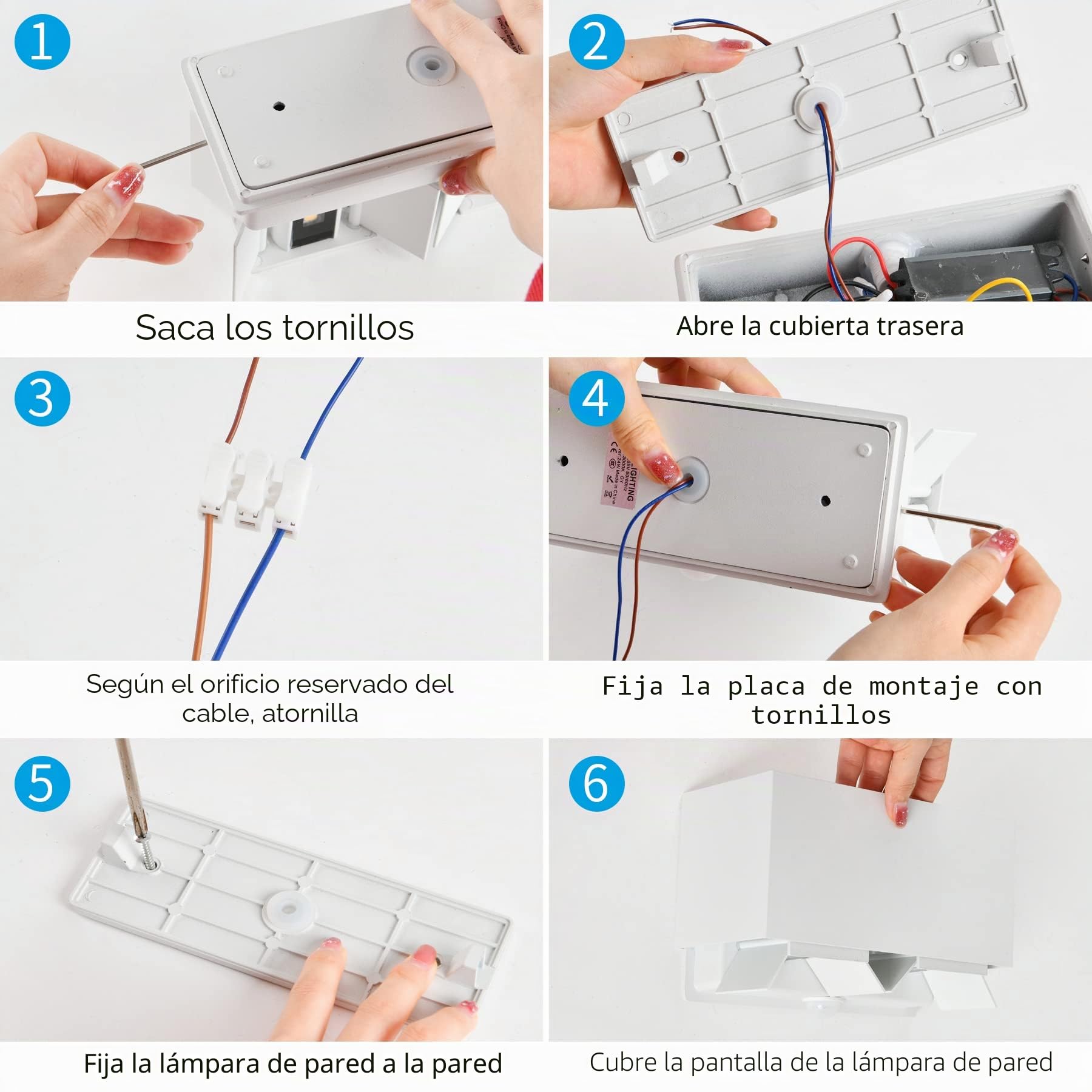 KUKAK 24W Aplique pared Interior/Exterior con Sensor de Movimiento LED Lampara Moderns Blanco Cálido 3000K Impermeable IP65 (Blanco)