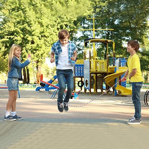 Miniatura 6 de ArtCreativity Cuerdas de nailon de 84 pulgadas para niños, paquete de 12, cuerdas de saltar duraderas con asas de plástico, actividad saludable para