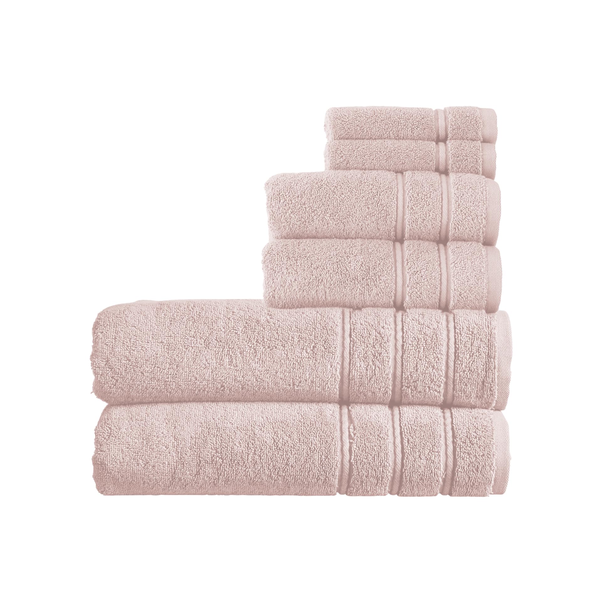 Christy Antalya Bath Sheets Set | 6 Piece | 100% Turkish Cotton | 600GSM | Soft Plush Luxury Towel Set | 2 Bath Sheets 2 Hand Towels 2 Face Cloths | Quick Dry | Pale Rose Pink