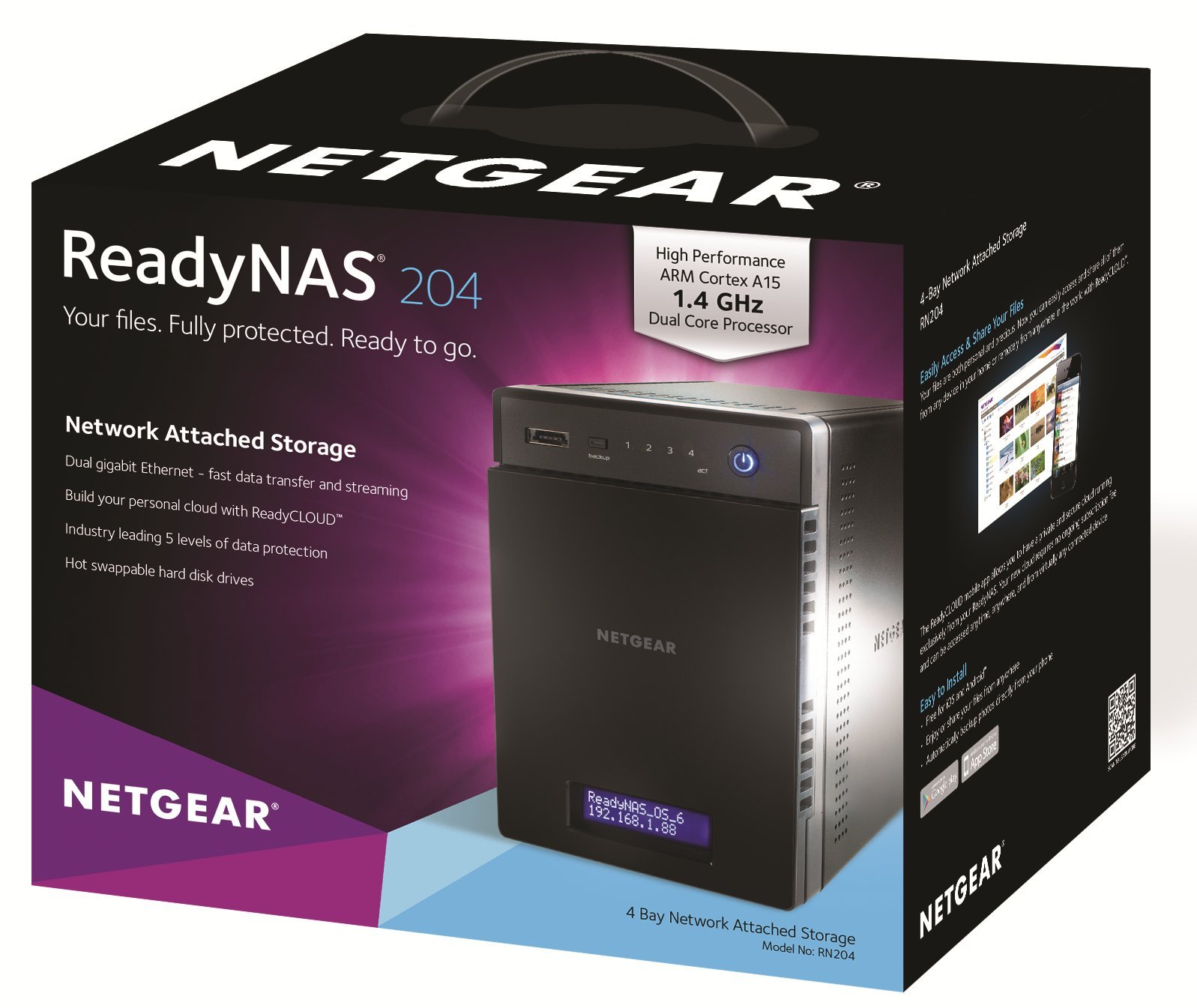 Netgear ReadyNAS 204 RN204-100NES 4-Bay Network Attached Storage