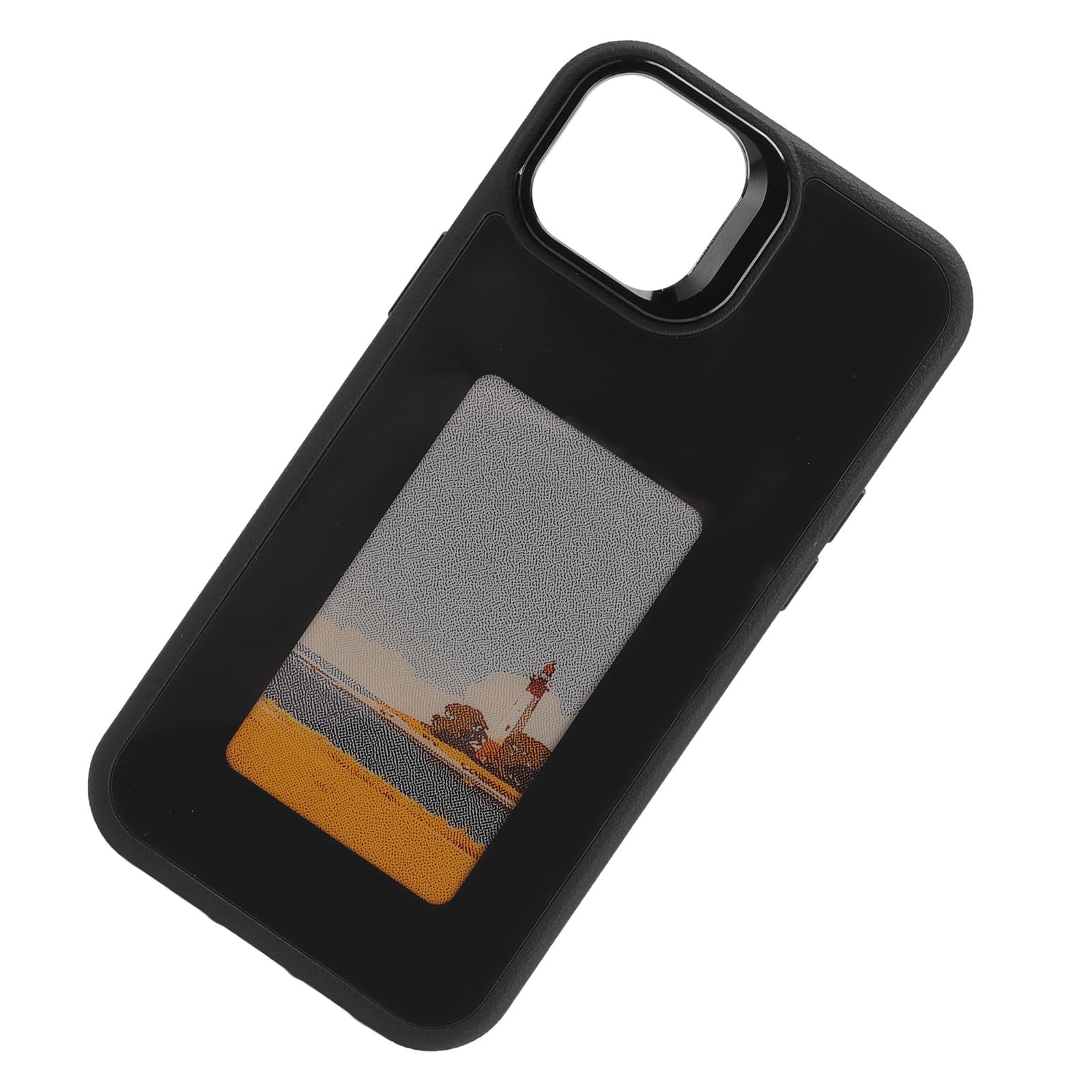 Ausla Estuche para Teléfono con Pantalla de Tinta, Estuche para Teléfono NFC Inteligente de TPU de Aleación de Aluminio con Pantalla de Fotos de Bricolaje, Soporte de Lente Ajustable, Cubierta Anti