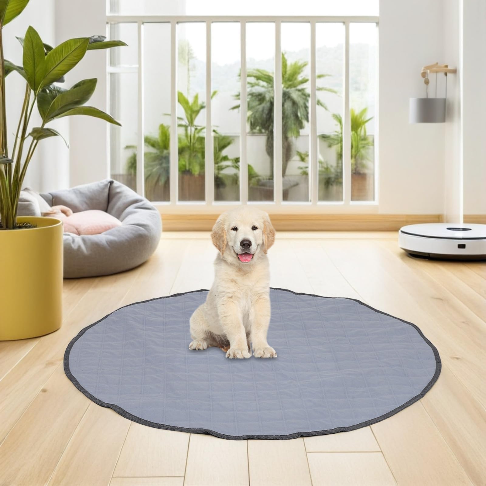 Abaodam Tappetino Flanella e per Rotondo Igienico in Riutilizzabile Piccoli Assorbente Facile da Pulire Animali Casa e Viaggio