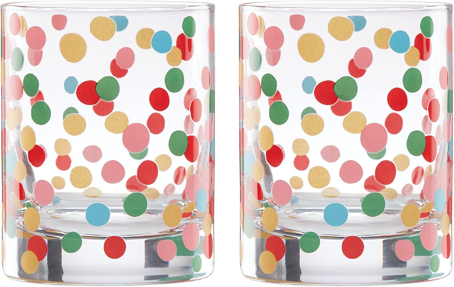 Kate Spade 893836 It'S Raining Confetti Double Old Fashioned Glasses