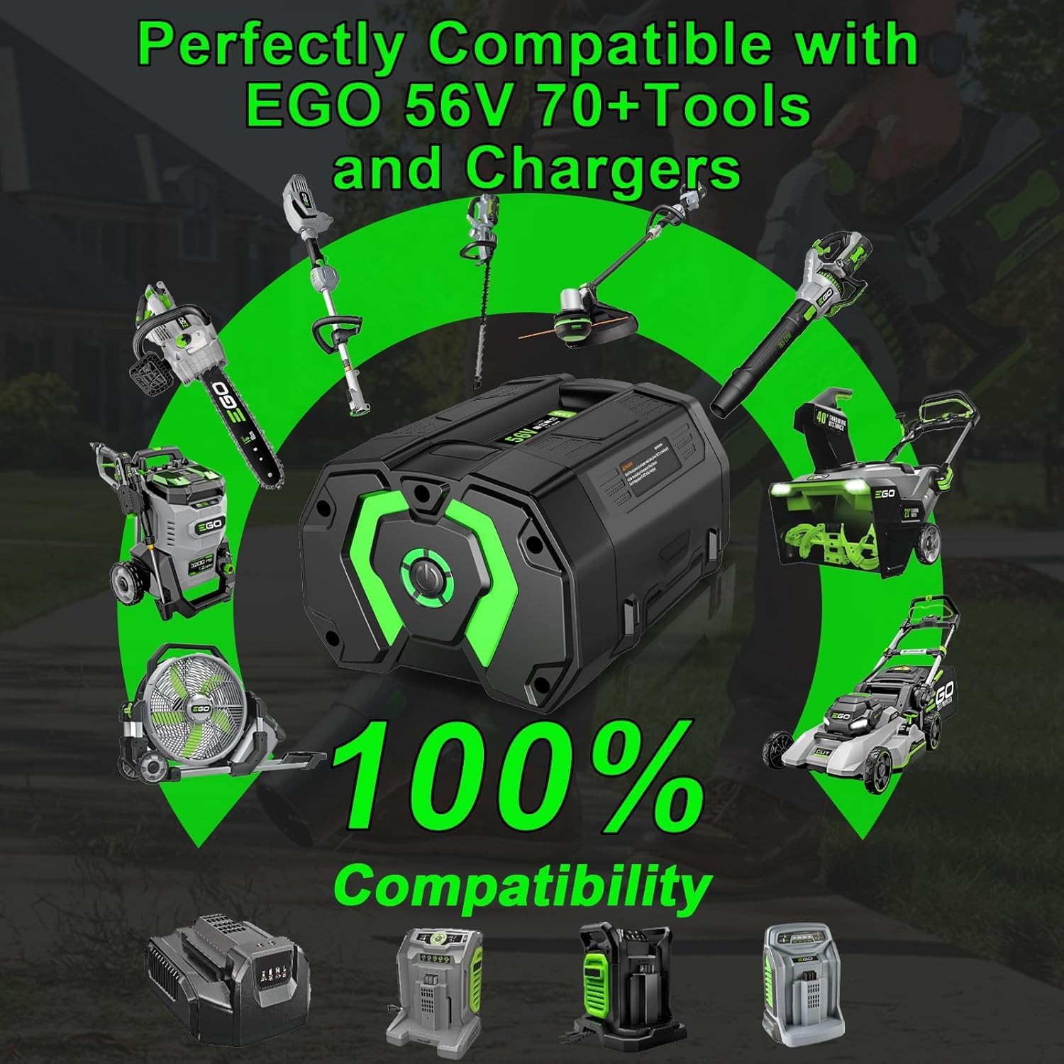 New 56-Volt 12.0 Ah Battery Replacement for EGO BA6720T 56 Volt 12.0 Ah Lithium Battery for Equipment,with Upgraded Fuel Gauge,Compatible with All Power 56V EGO Power+ Tools