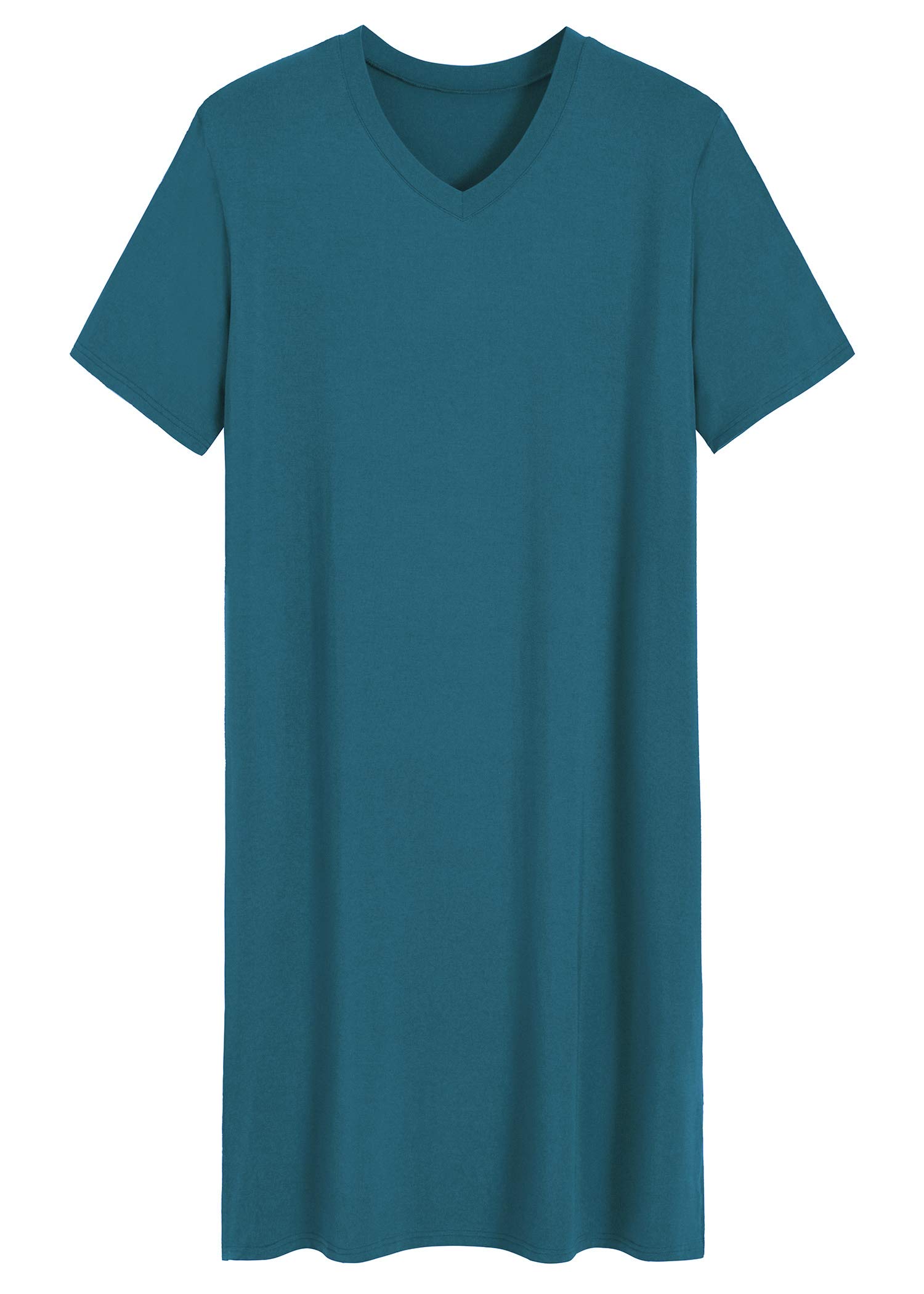 Latuza Men's Viscose Nightshirt Short Sleeves Sleep Shirt