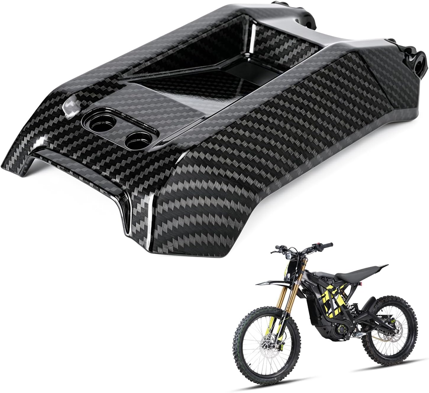 Carbon Fiber Pattern Electric Bike Battery Cover for Surron Light Bee X/S | Stylish Electric Dirt Bike Battery Guard Wrap for Sur Ron Light Bee X and S