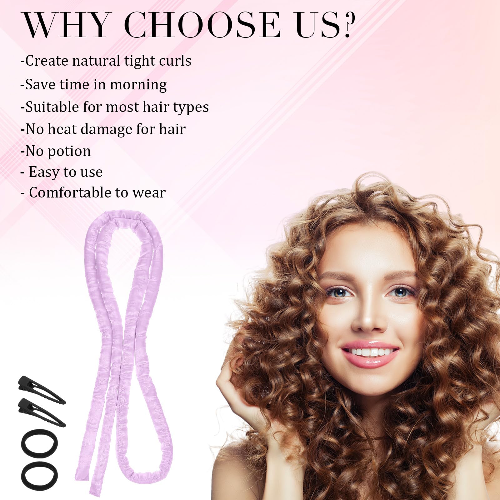 Snapklik.com : AOZUO Heatless Curling Rod Headband, Heatless Hair ...