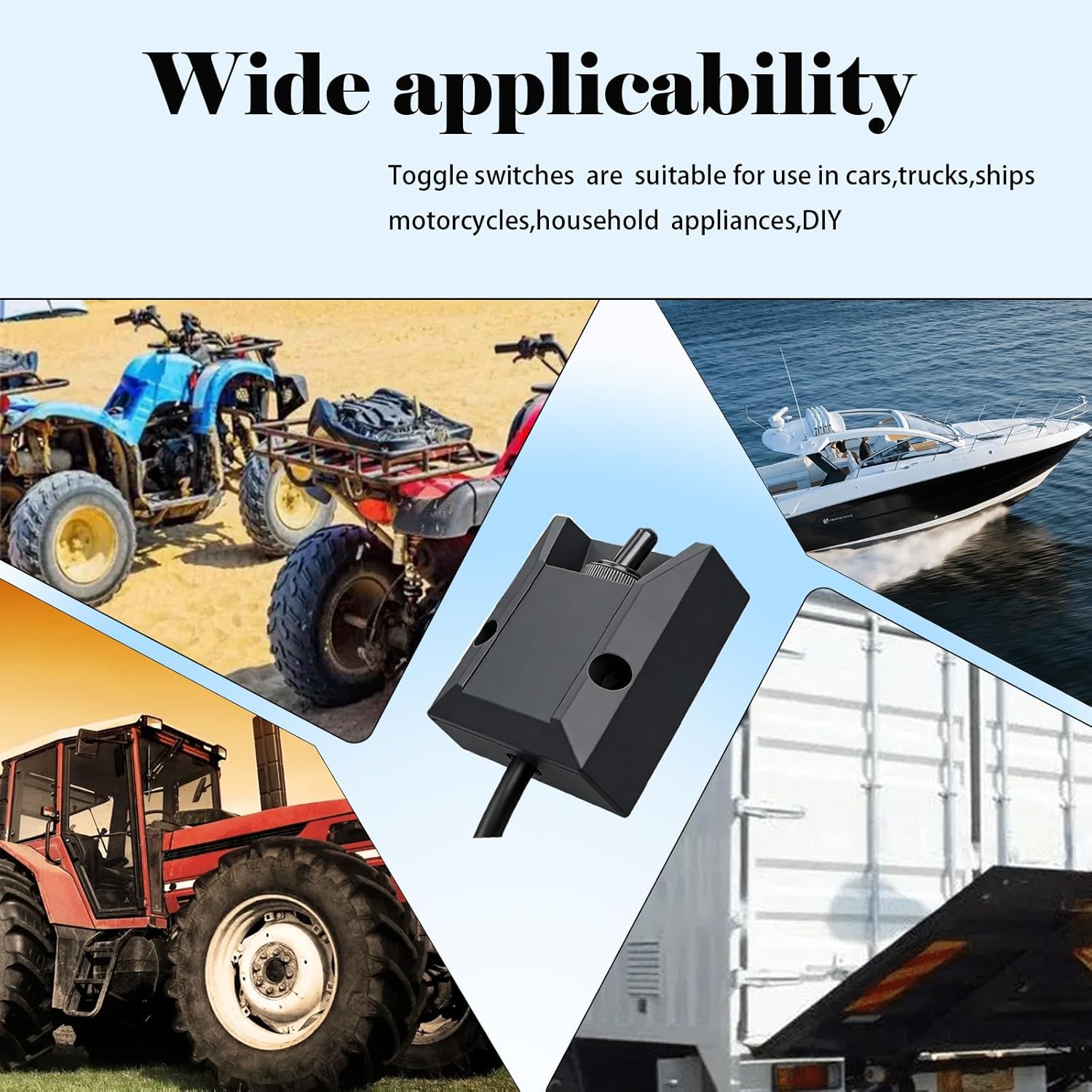 Waterproof Toggle Switch 12V 30A with Cable 3 Pin Locking Rocker Switch with 2 Foot Cable Suitable for RV Camper Boat Car and Truck Electrical Systems (Self Resetting)