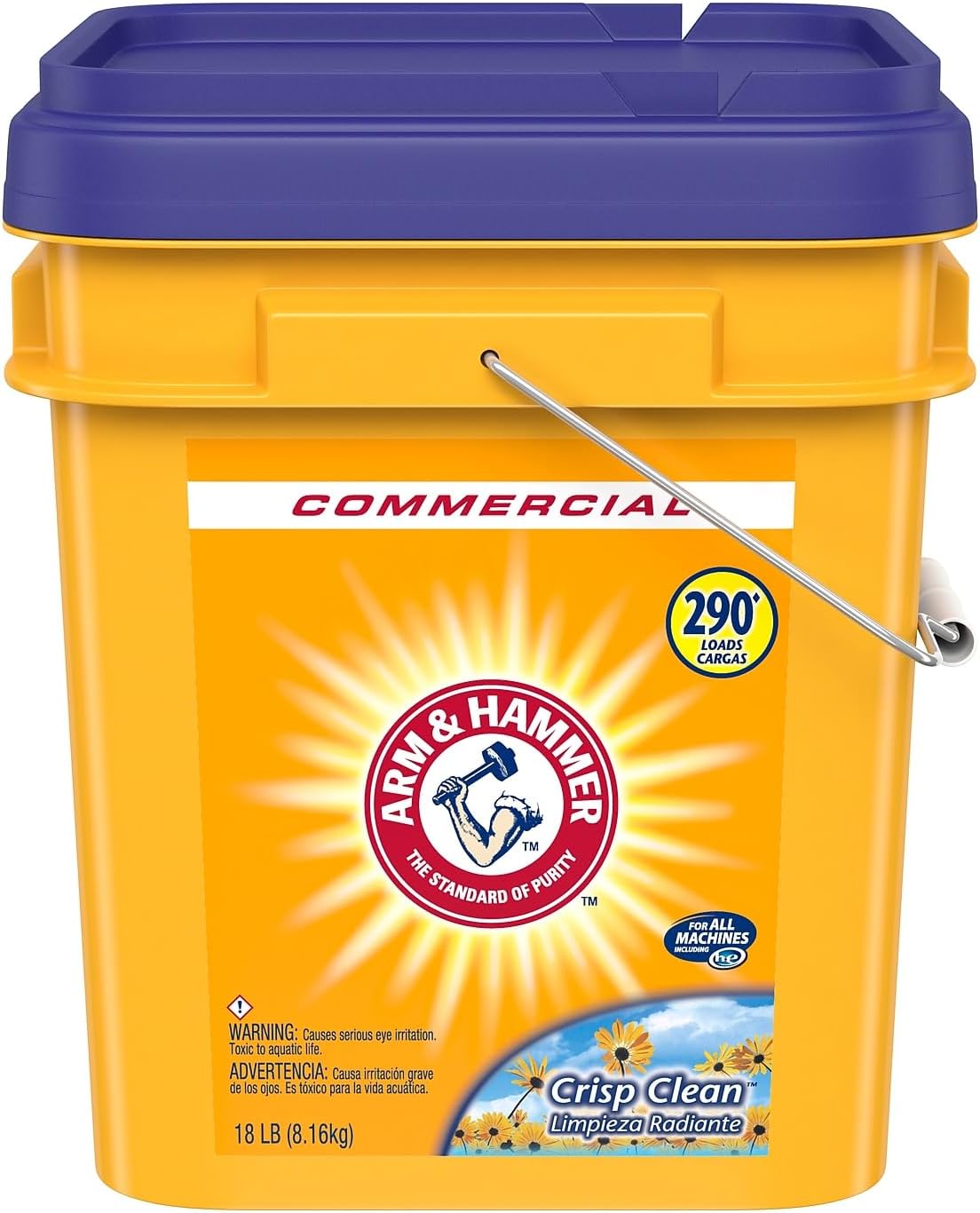 Arm & Hammer powder laundry detergent, crisp clean, 18 lb pail
