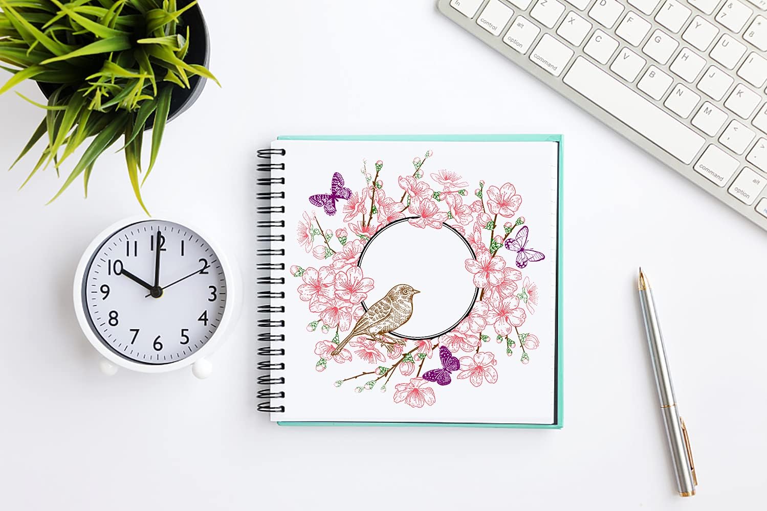 Flowers Wreath Clear Stamps for Card Making Scrapbooking Crafting DIY Decorations, Butterfly Birds Branches Garland Clear Transparent Silicone Seal Rubber Stamps for Holiday Card Making Album Crafts