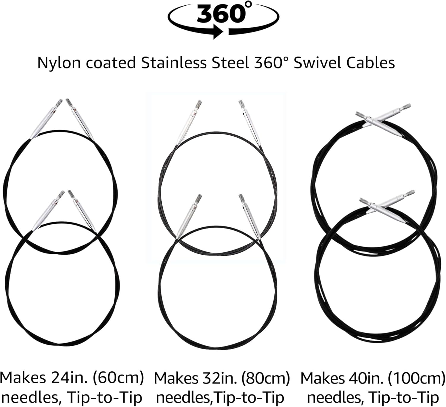 KnitPro Dreamz Grande Set 5 inch Circular Knitting Needles Size 2.5, 3, 4, 5, 6, 7, 8, 9, 10, 10.5, 11, 13, 15, 17 Interchangeable, 6 Cables, 4 Connectors, Fabric Case & More with Project Bag