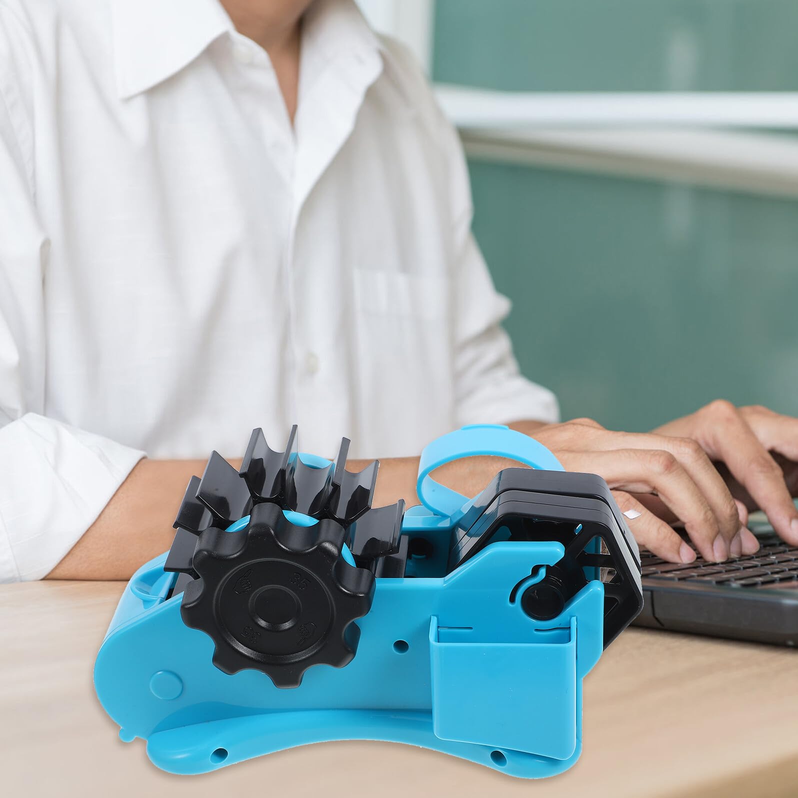 Dispenser Nastro Adesivo da Banco Grande Taglierina | Supporto da Tavolo in Abs, Facile da Trasportare, per Scuola e Progetti Artistici