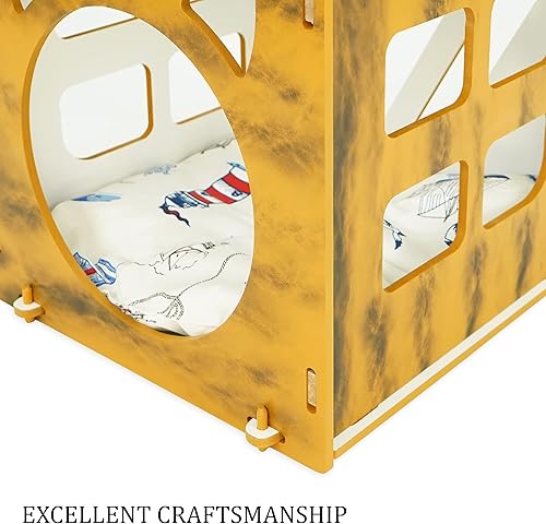 Miniatura 5 de SUSSEXHOME Pets - Cama de cubo para mascotas (15.0 x 15.0 x 17.3in), resistente a los arañazos, cubierta para gatos de interior, acolchado y