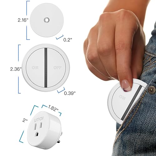 Miniatura 7 de Enchufe de salida de control remoto inalámbrico con interruptor remoto, interruptor de salida remoto de 15 A, control remoto de rango RF de 656 pies