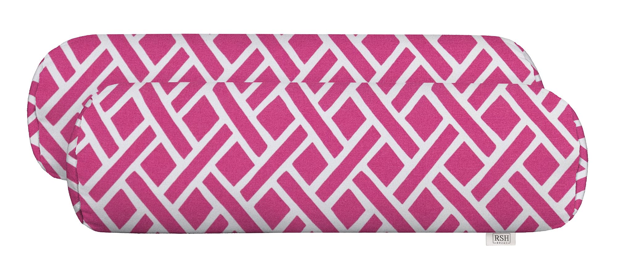 RSH Décor: Set of 2 Neck Roll Throw Pillows | Indoor/Outdoor All Weather Polyester Fabric | Decorative Accent Cushions for Patio Furniture | Reversible | 20” x 6