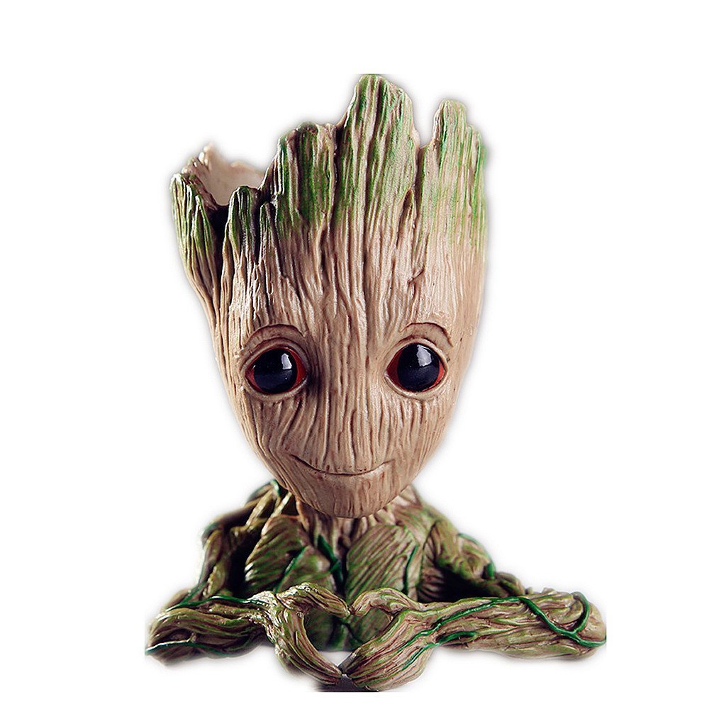 Quace Planter Plastic Pot Baby Tree Flowerpot Pen Container Toy Gift - Patience Design - Pack of 1 , 12 cm, Brown