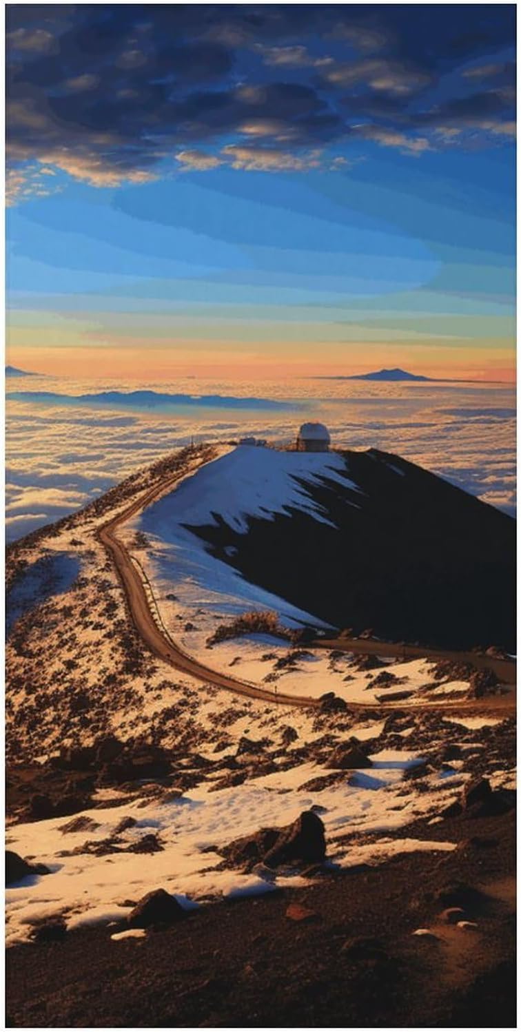 Beach Towel, Mauna Kea Summit Sunset Print Large Beach Towel Sports Towel Fitness Towel Portable Beach Towel Vacation Towel