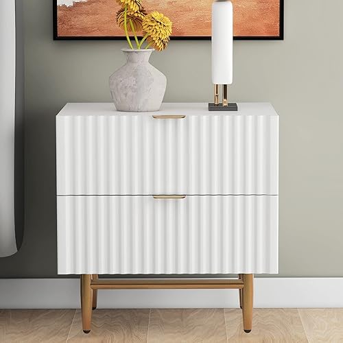 Mesita de noche blanca con cajones mesa auxiliar de camamesita de noche mesas auxiliares de mesa auxiliar mesas de noche modernas de almacenamiento