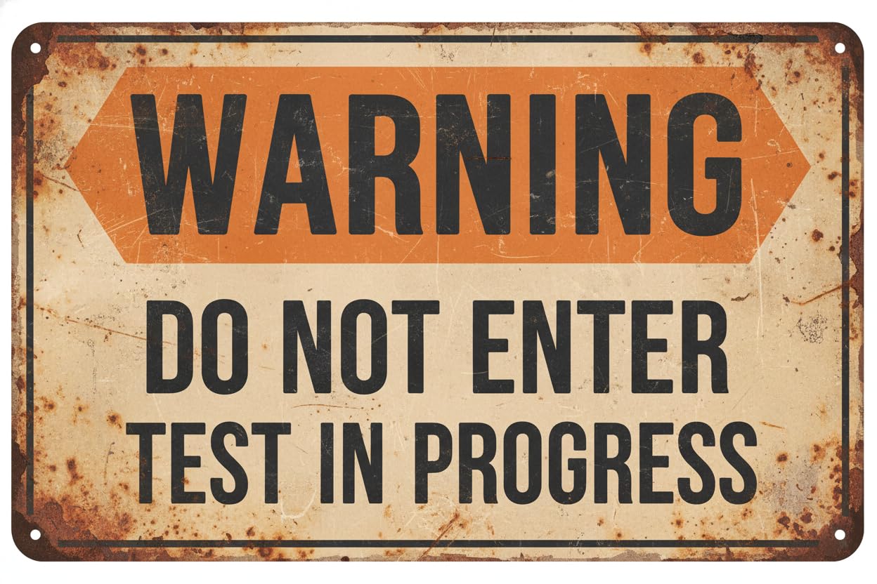 Osha Warning Sign: Do Not Enter, Test In Progress Metal Sign 8"x12"Indoor/outdoor Use For Home & Office Vintage Signs Aluminum Plates Printed