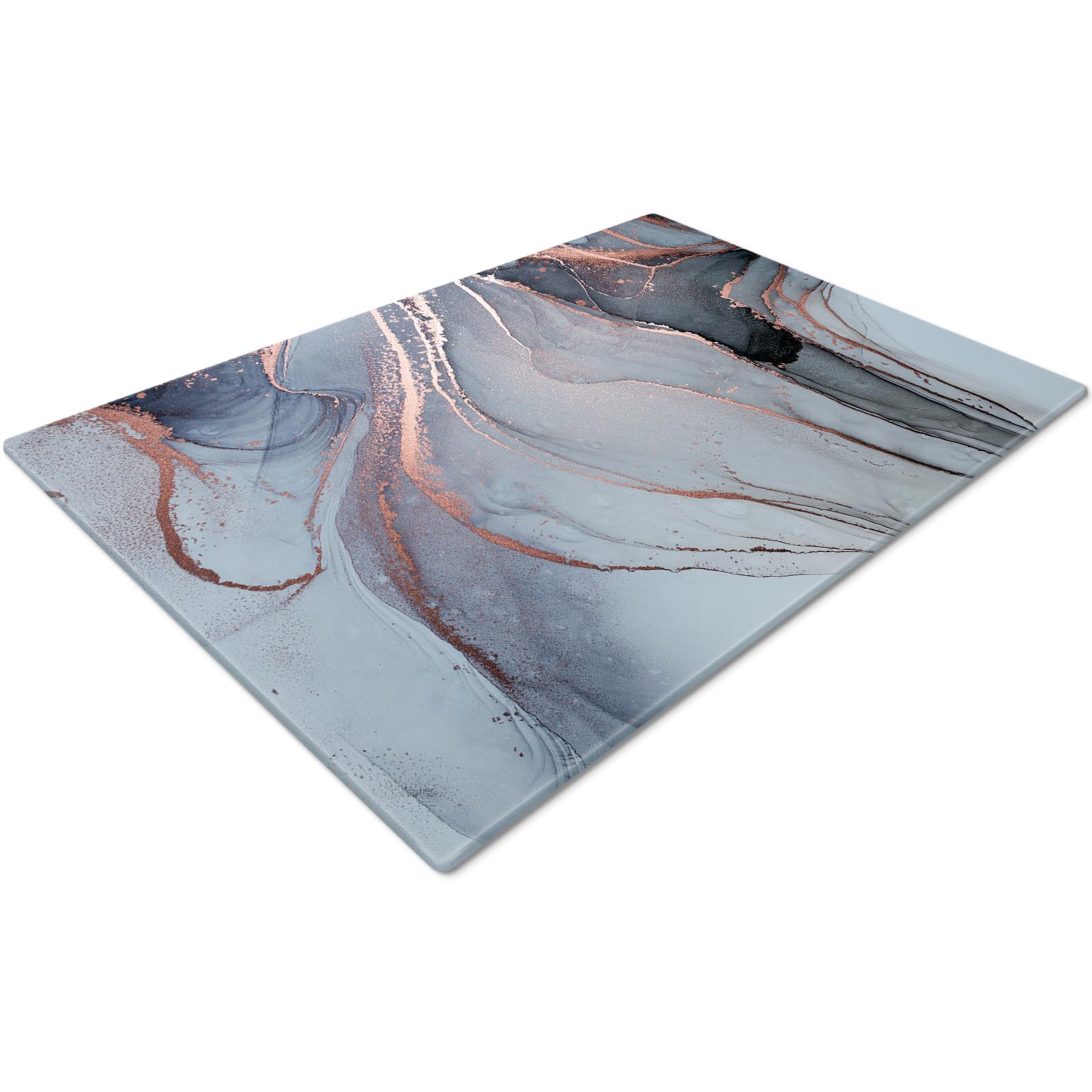 Glass Chopping Board 50 x 40 | Kitchen Worktop Protector | Multifunctional Cutting Board | Work Top Savers | Kitchen Accessories | Extra Large | White Grey Blur Effect