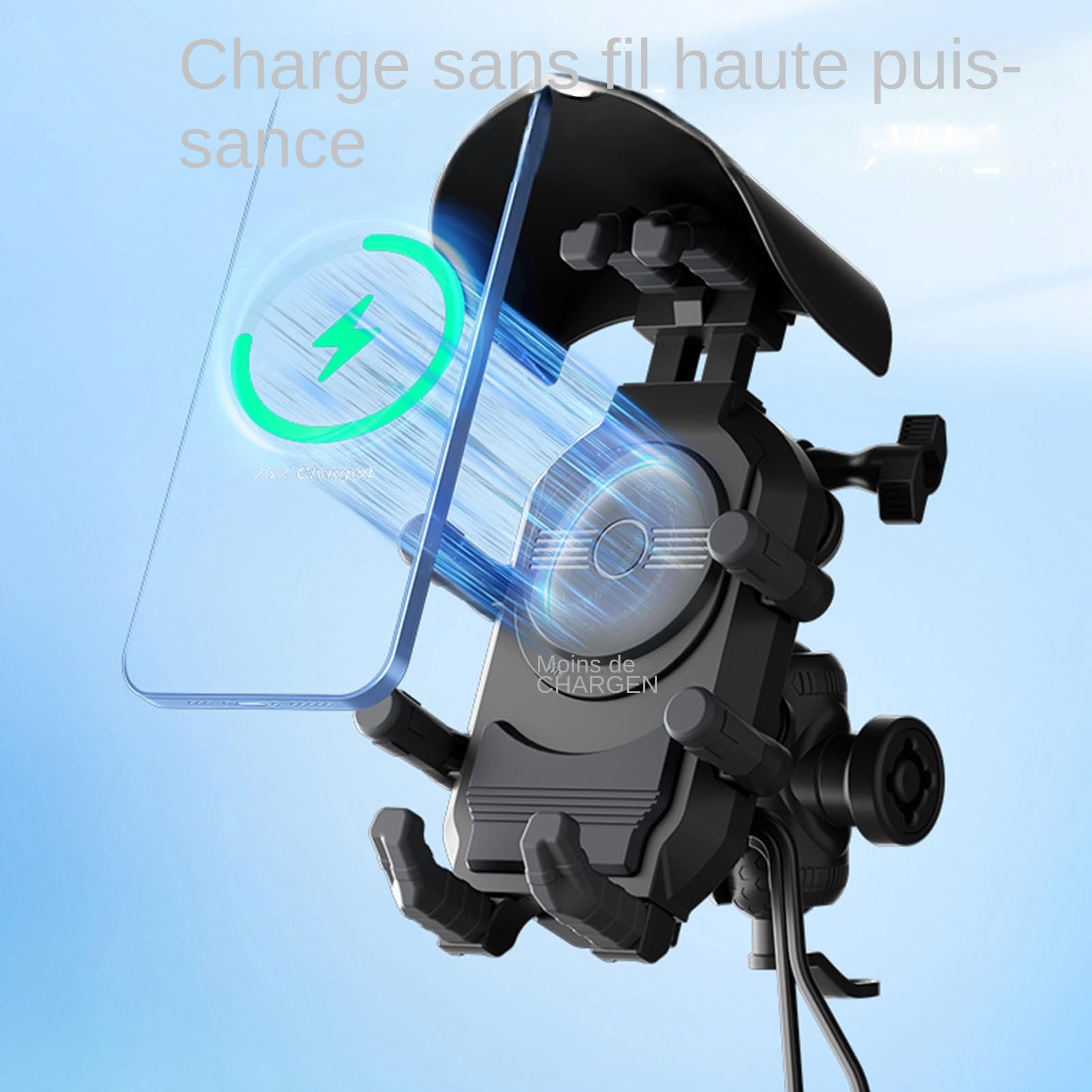 Générique Supporto per telefono su manubrio – Anti-vibrazione per moto | doppia porta di ricarica USB, supporto per dispositivo mobile, facile installazione con presa stabile, adatto per moto tricic
