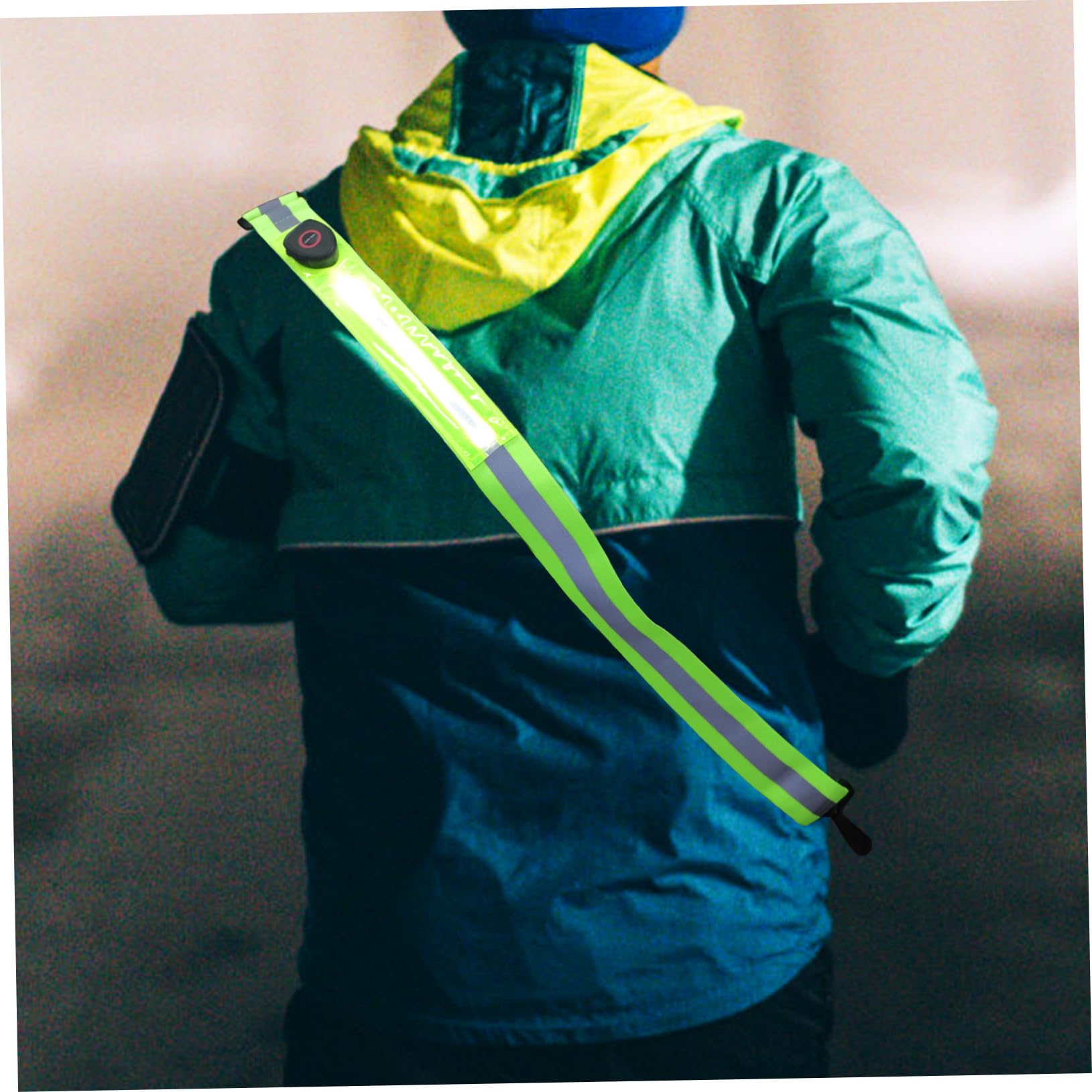 2 Pièces Bande Élastique LED Réfléchissante pour Cyclisme Course Ceinture pour Activités Extérieures Réglable Confortable