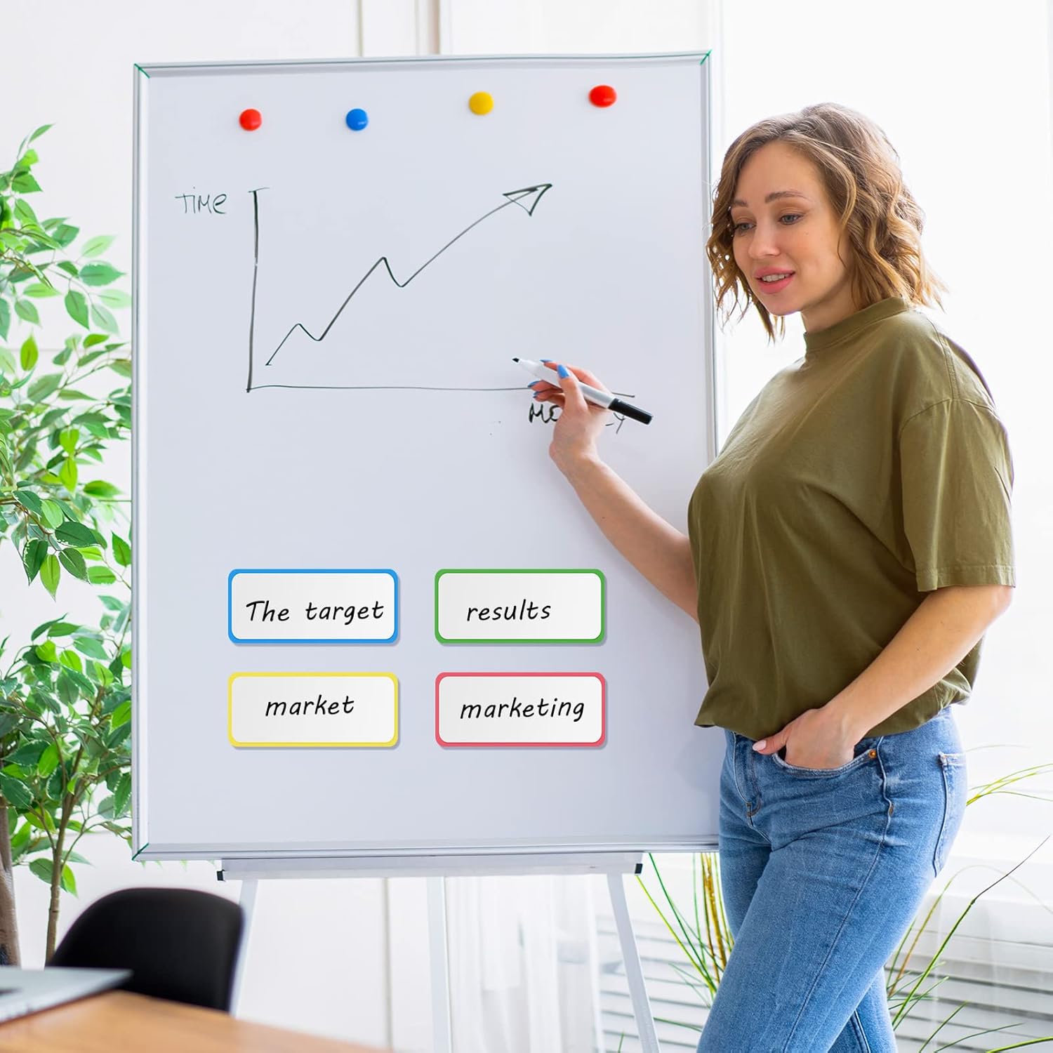 Fainne 12 Roll 1/8 Whiteboard Thin Tape with 54 Magnetic Dry Erase Label Name Plate Tag Magnetic Name Tag Pinstriping Tape for Back to School Office Supply(Multicolor)