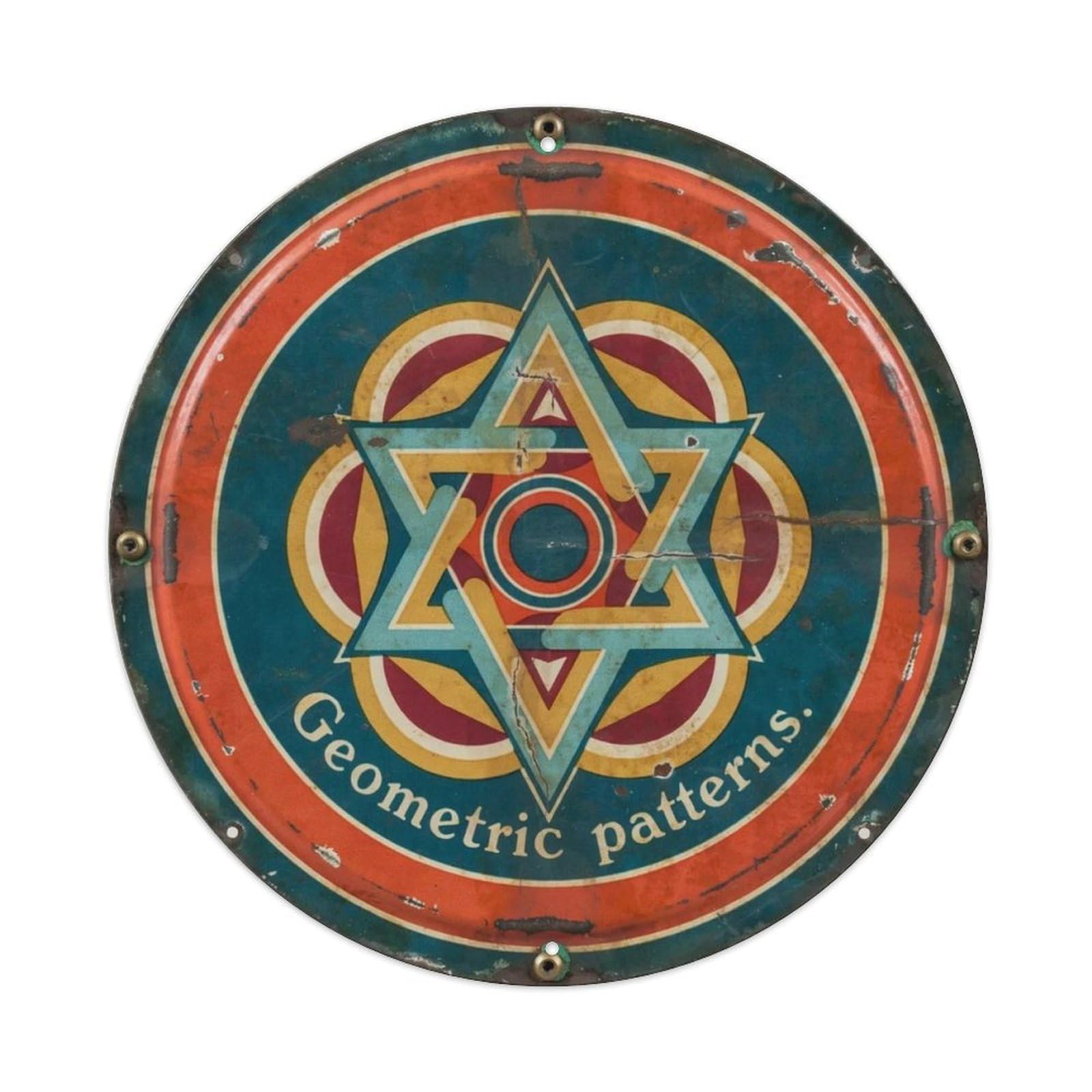 Geometric Patterns. Metal Tin Sign Plaque