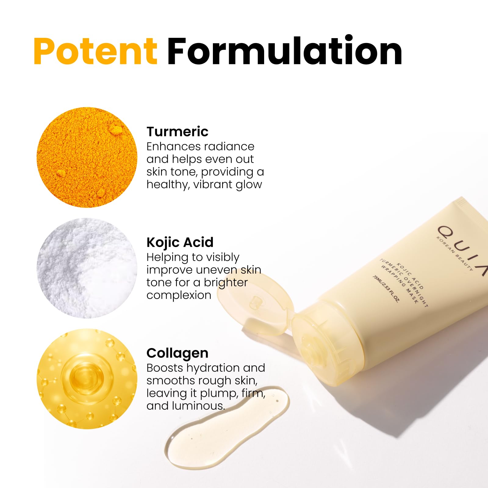 QUIA Turmeric + Kojic Acid Overnight Wrapping Mask for Glowing Skin