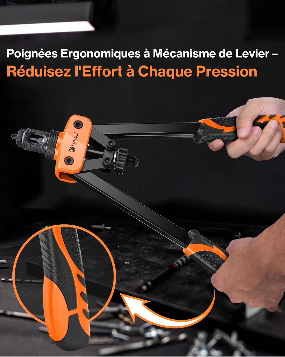 Lytool Pince-a-Insert Fileté 14",6 Mandrins Métriques, 70 Écrous, M3-M10 | Pince-à-Écrou-Fileté Avec Étui de Transport Robuste,M6 Est Sur La Pince à Écrou 2 Goupilles de Verrouillage