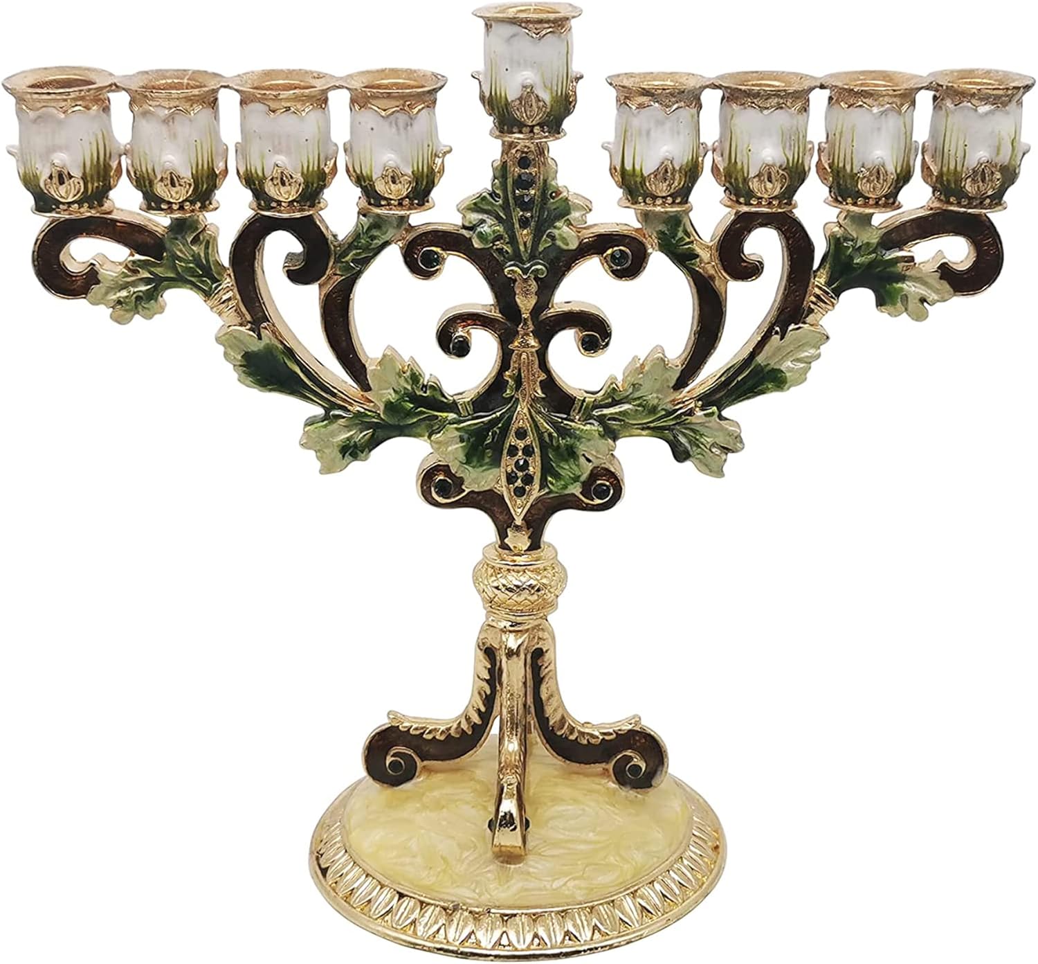 Pasiir Hanukkah Menorah, Tree of Life Israel Menorah, Hand Painted Menorah Candle