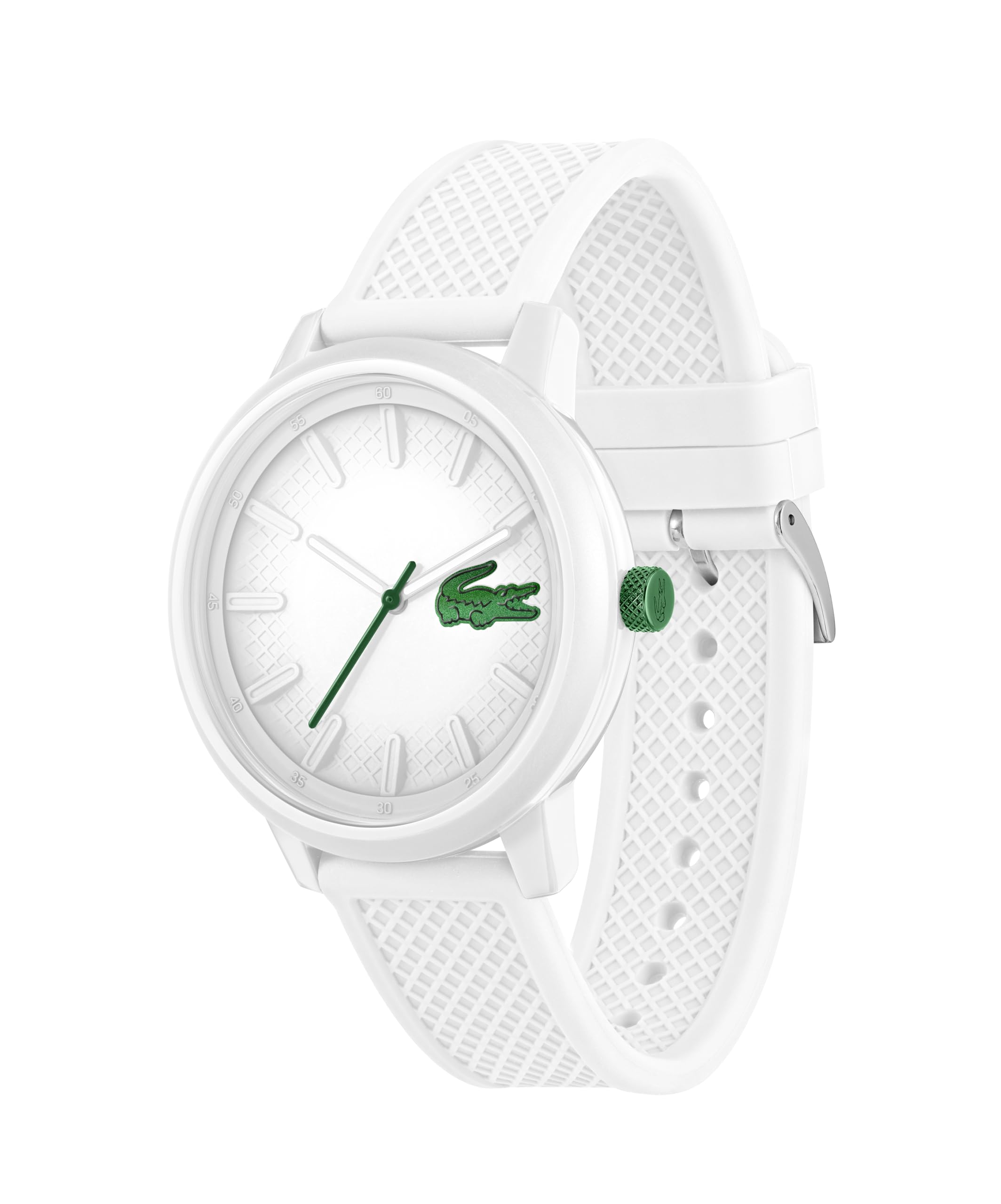 Lacoste Orologio con Movimento al Quarzo a Tre Lancette da Uomo Collezione LACOSTE.12.12 HERO con Cinturino in Silicone Bianco o Verde