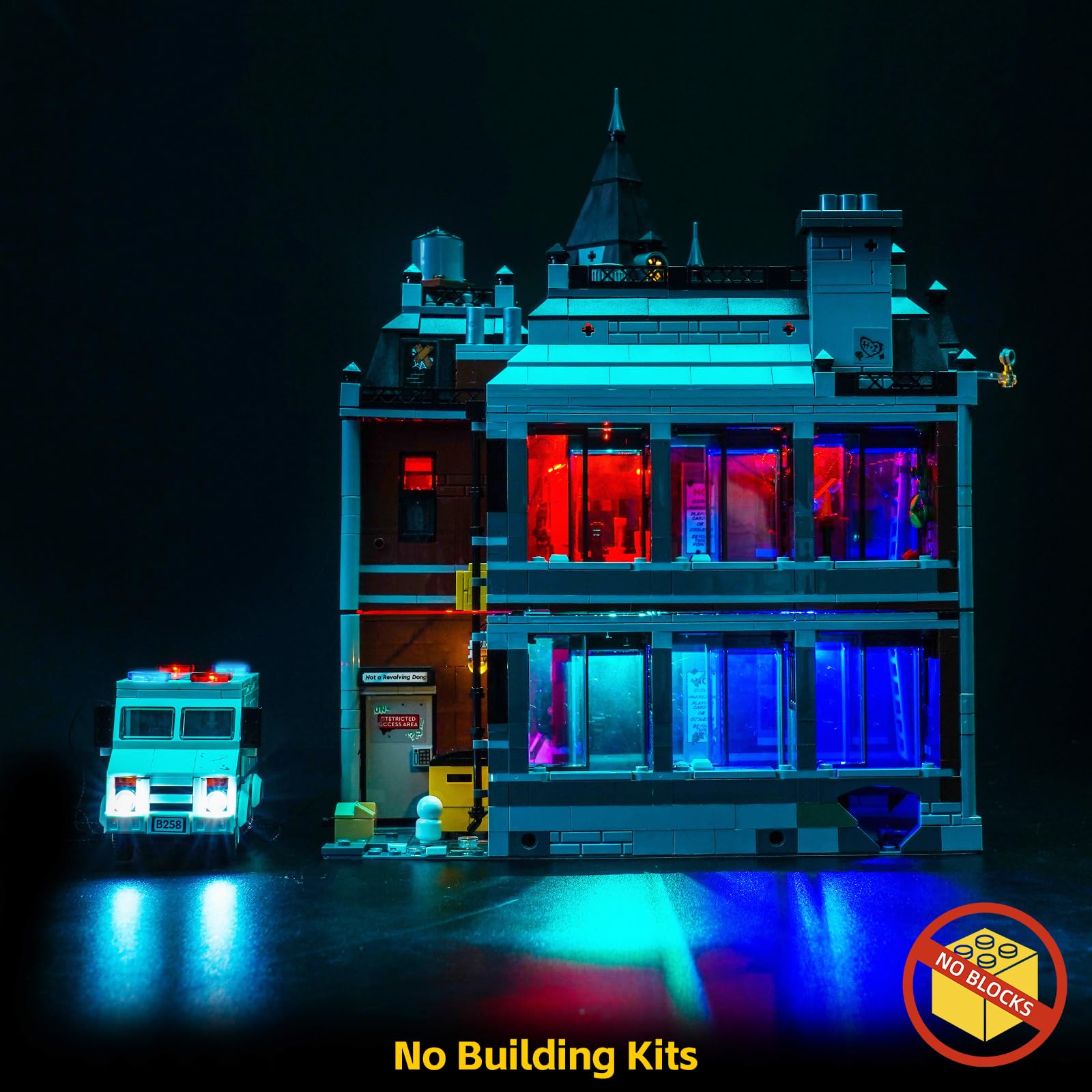 Zestaw oświetlenia LED, kompatybilny z Lego 76300 Arkham Asylum (bez modelu), zestaw dekoracyjnego oświetlenia kompatybilny z Lego Arkham Asylum 76300, kreatywna zabawka