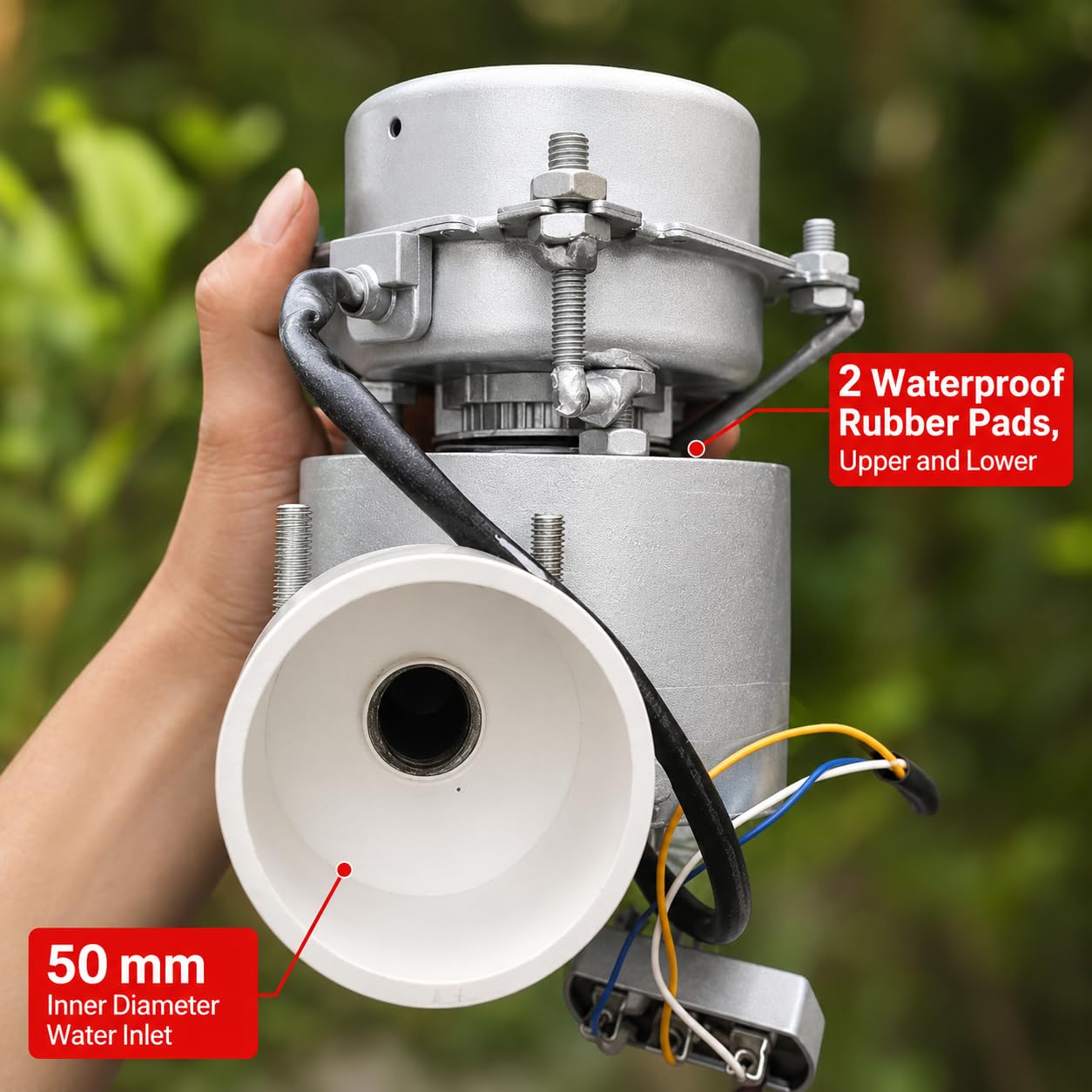 Generador hidroeléctrico de 1000 W, turbina de micropotencia de cabeza baja