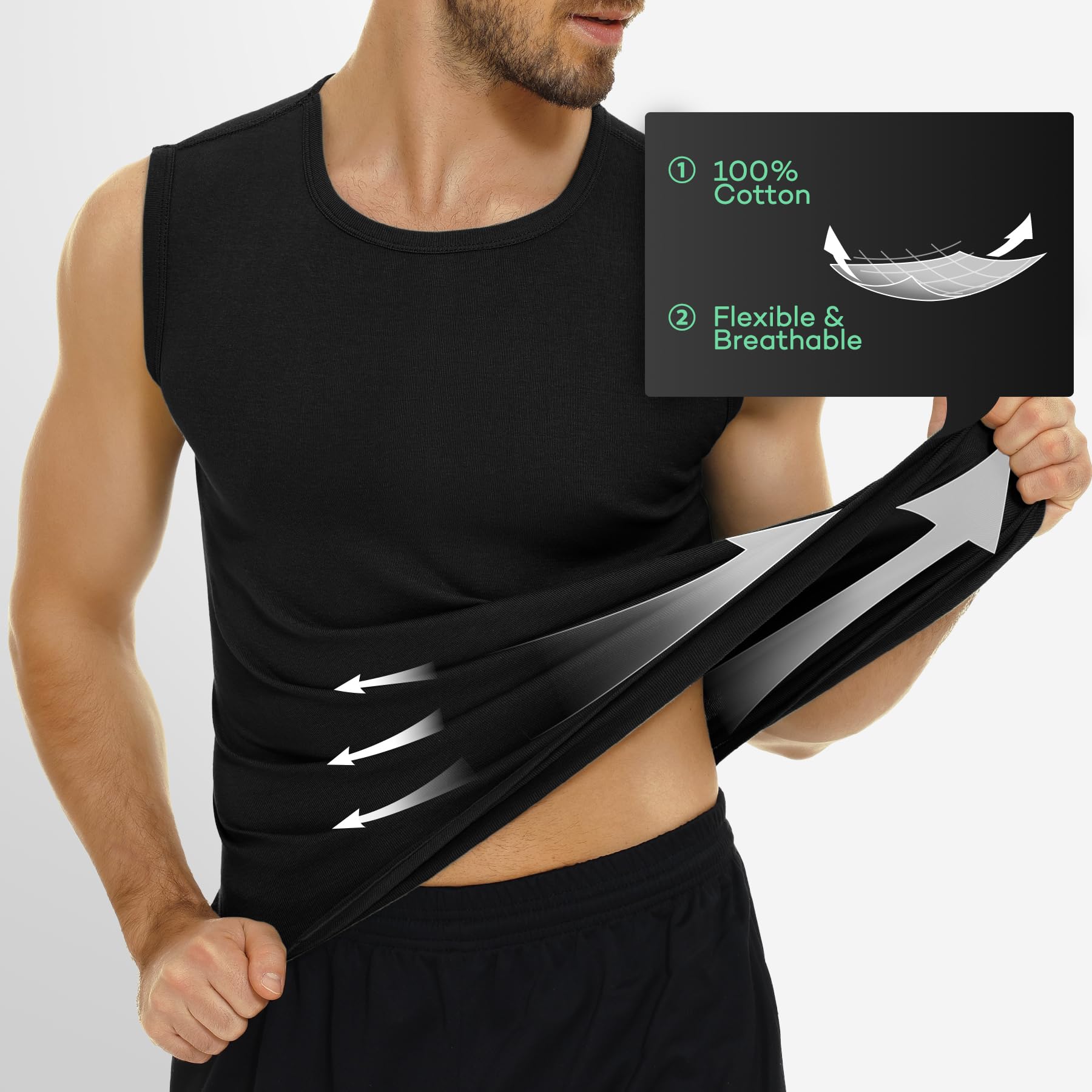 FALARY Canottiera Uomo Pacco da 3 Canotta Palestra Uomo 100% Cotone S-5XL Bianco Nero Marino Oliva