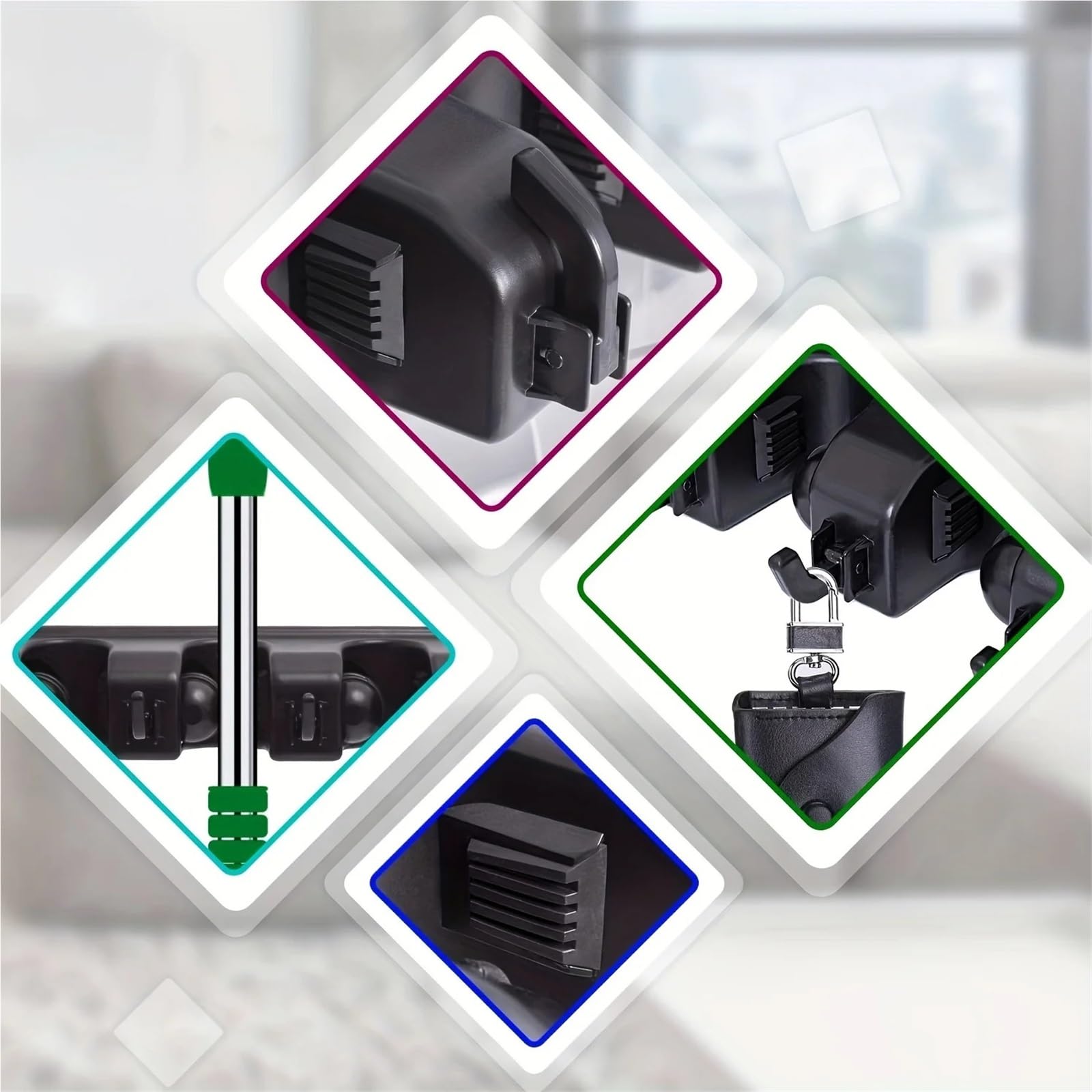Porta Scope Parete 1pc Magic Mop Rack Clip Gancio Portaoggetti da bagno Ganci multipli Multifunzionali per cucina