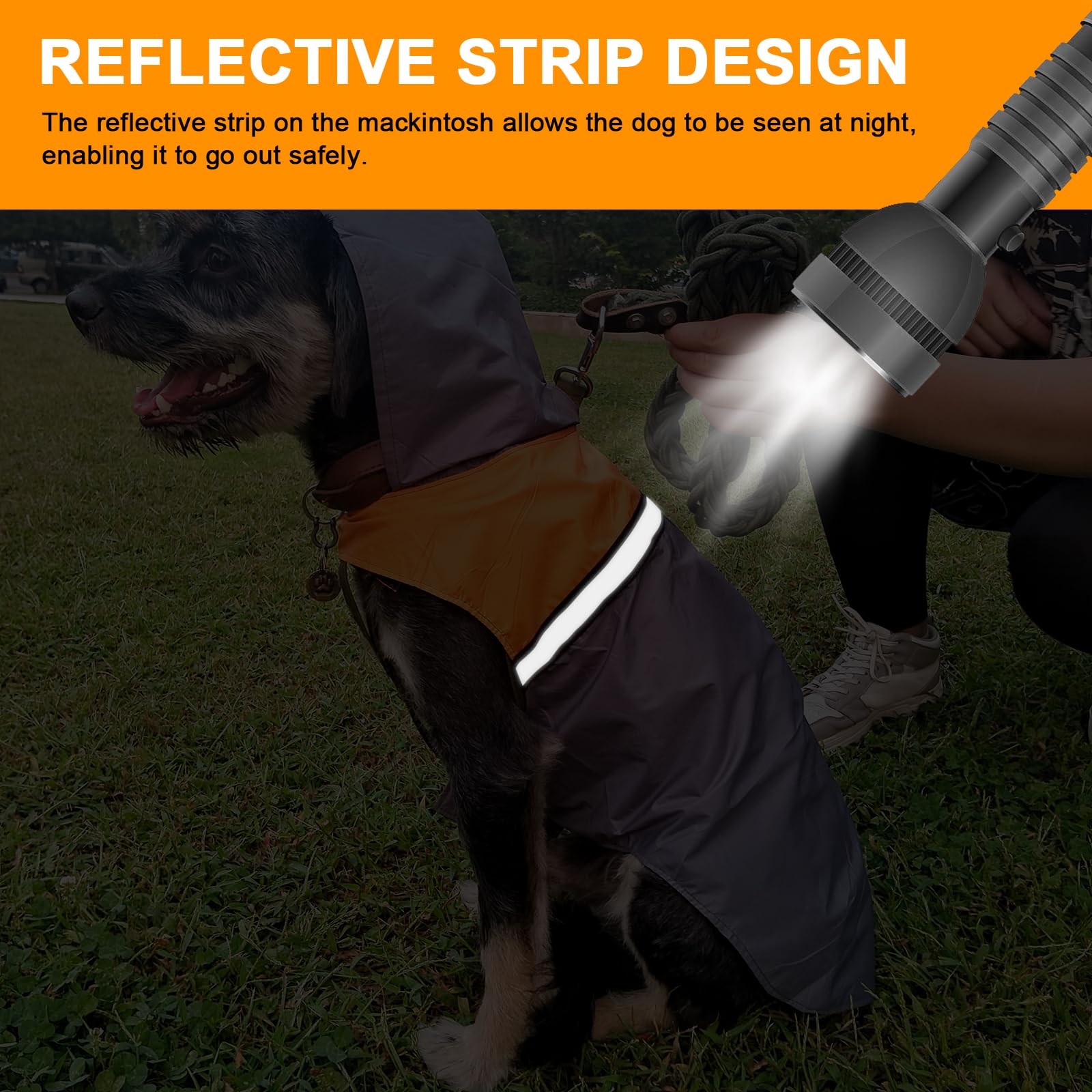 Imperméable pour chiens avec capuche et bandes réfléchissantes sûres, imperméable ultra-léger respirant, pour chiens de petite, moyenne et grande taille (moyenne)