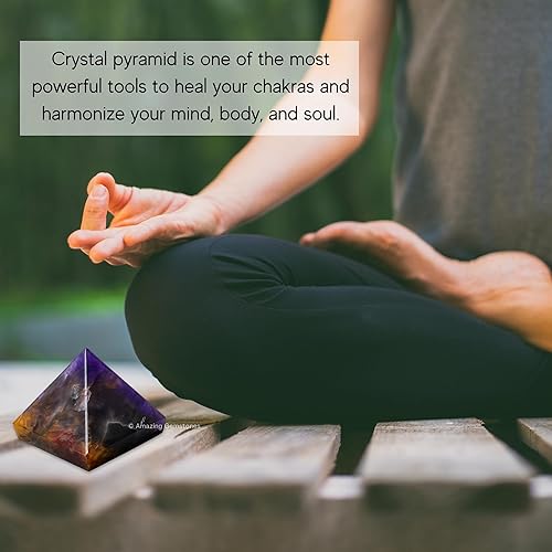 Miniatura 272 de Amazing Gemstone Piedras curativas de cristal de piedra de sangre africana, gran figura piramidal de 2 pulgadas de pirámide de piedra natural