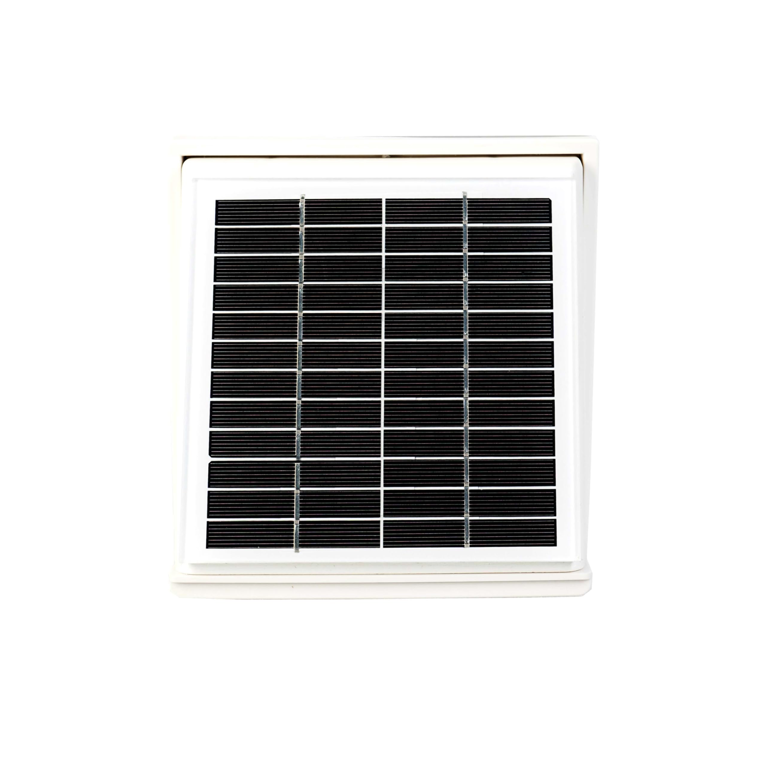 WATTSTUNDE AERO Solarlüfter eckig, solarbetriebener Lüfter für Wohnmobil, Boot, Gartenhaus, Gewächshaus und Schuppen (weiß)